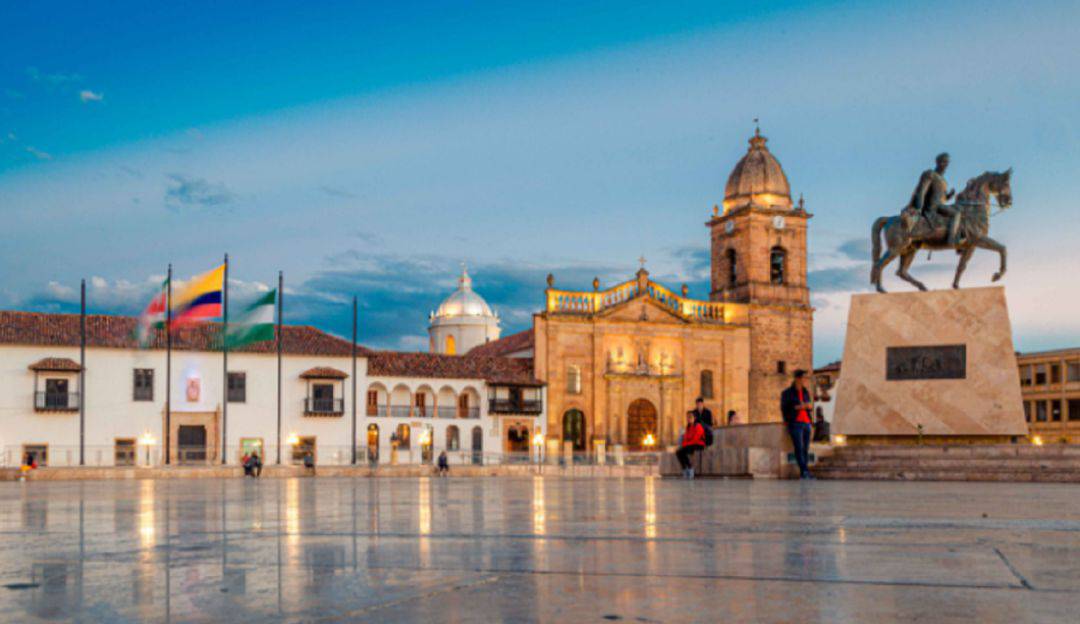 En la imagen, la plaza central de Tunja, capital del departamento de Boyacá. Foto: Secretaria de Turismo de Boyacá