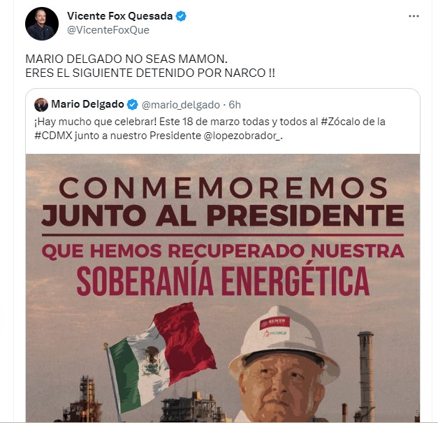 Vicente Fox en Twitter (captura de pantalla)