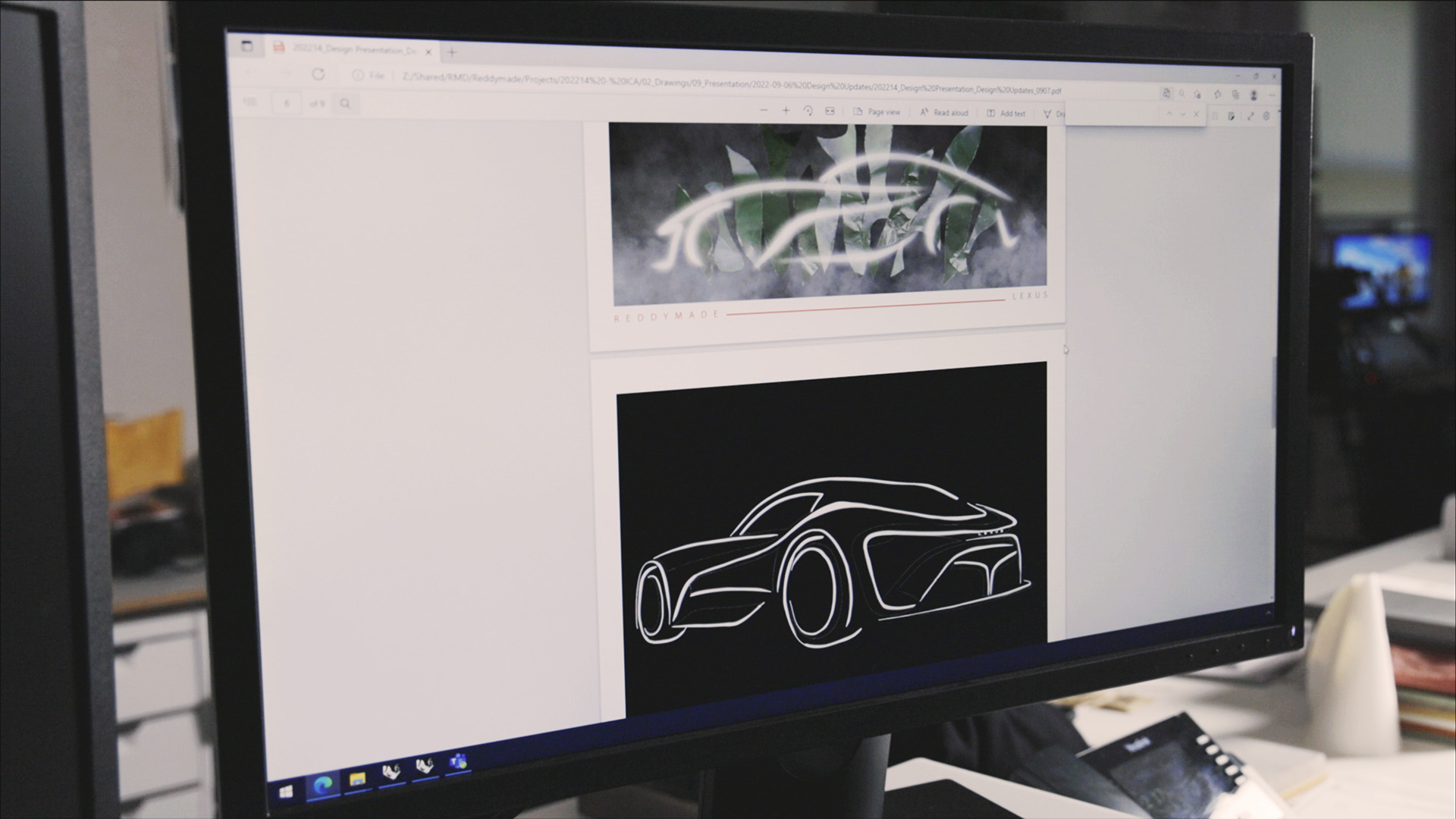 Una foto trasera del Lexus Electrified Sport, un auto deportivo conceptual de la marca de lujo de Toyota, fue la inspiración para Suchi Reddy
