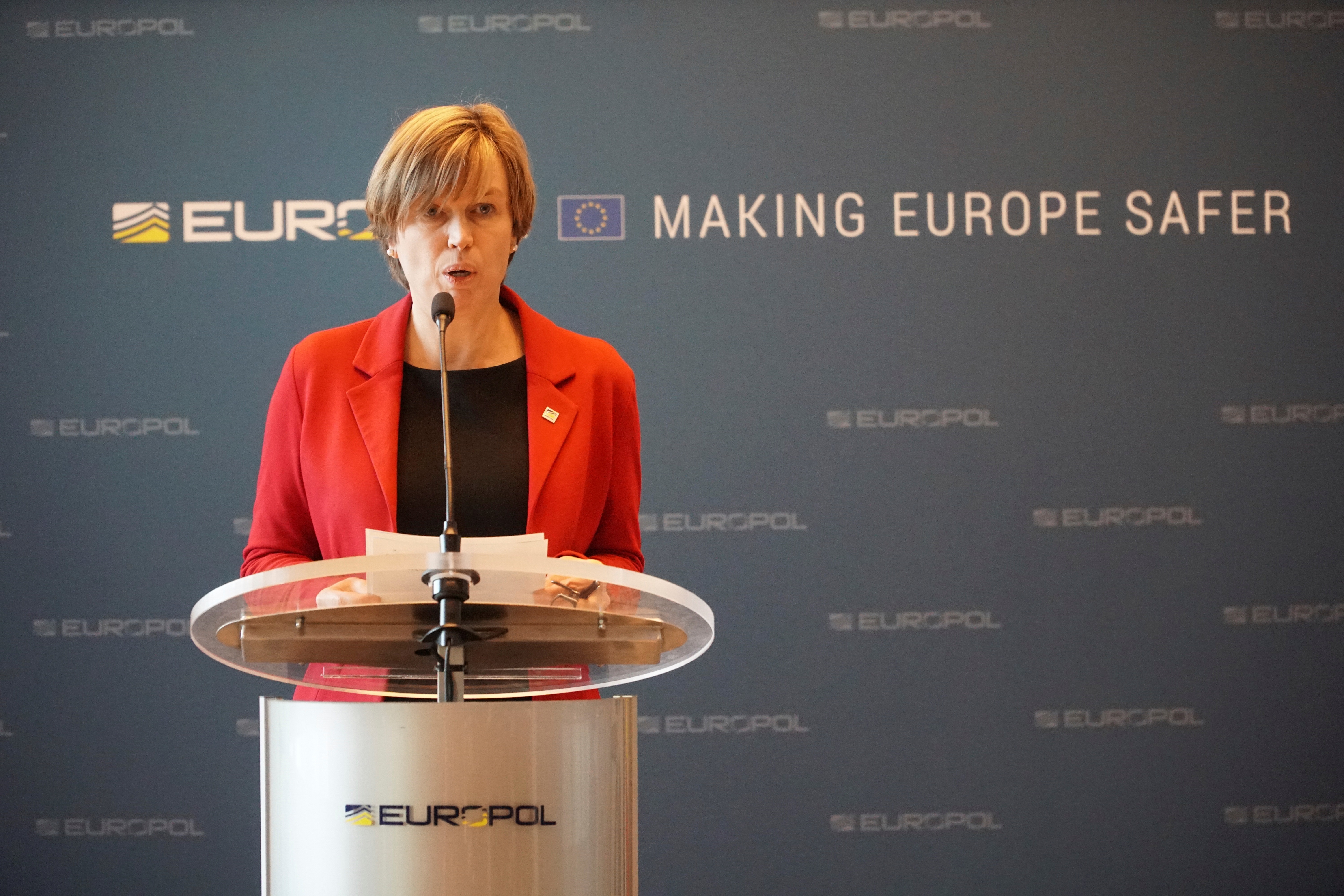 Catherine De Bolle, directora ejecutiva de Europol, indicó que este Acuerdo fortalecerá la aplicación de la ley desde una perspectiva trasatlántica
EFE/ Imane Rachidi
