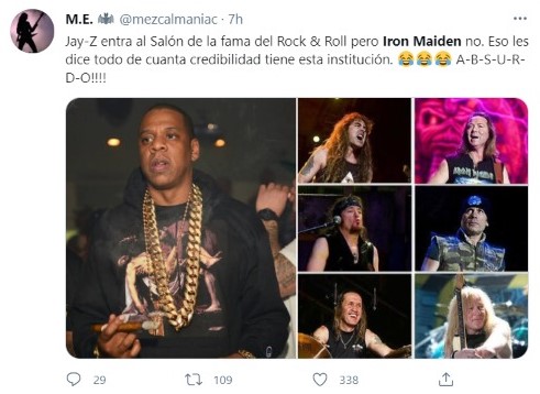 Algunos internautas cuestionaron que Iron Maiden no fuera seleccionado para ingresar al Salón de la Fama del Rock & Roll  (Foto: Twitter @mezcalmaniac)