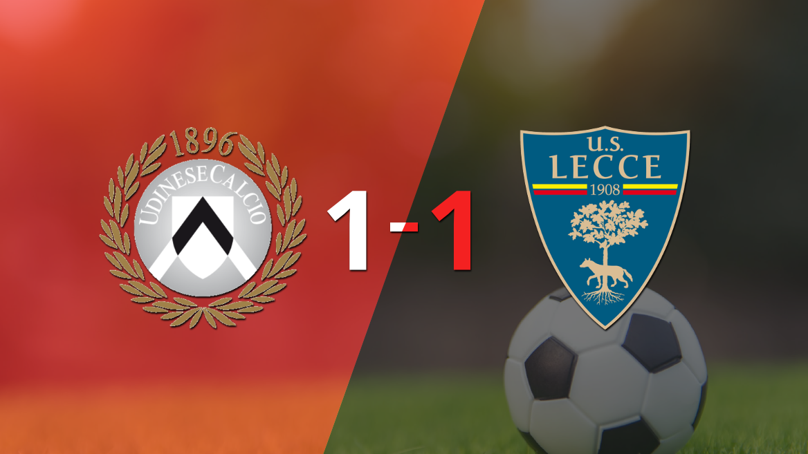 Udinese y Lecce se reparten los puntos y empatan 1-1