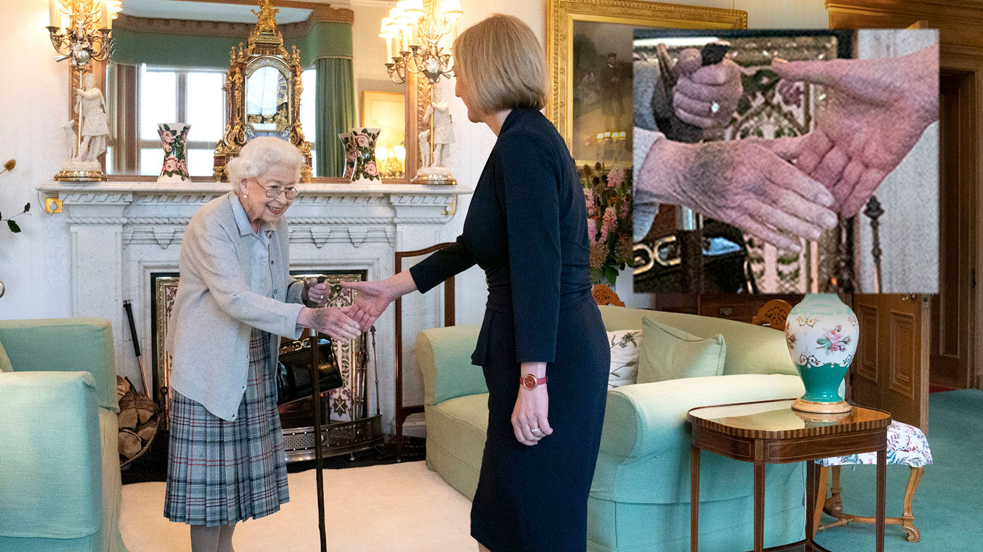 Kraljica Elizabeta II z britansko premierko Liz Truss, 6. september 2022. Slika je del zadnjih slik živega monarha (Jane Barlow / Getty Images)