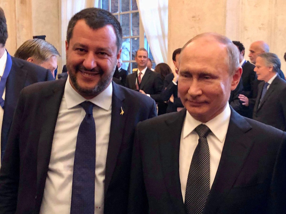 Foto dell'incontro a Roma di Matteo Salvini e del presidente russo Valdimir Putin (Foto: Twitter @matteosalvinimi)