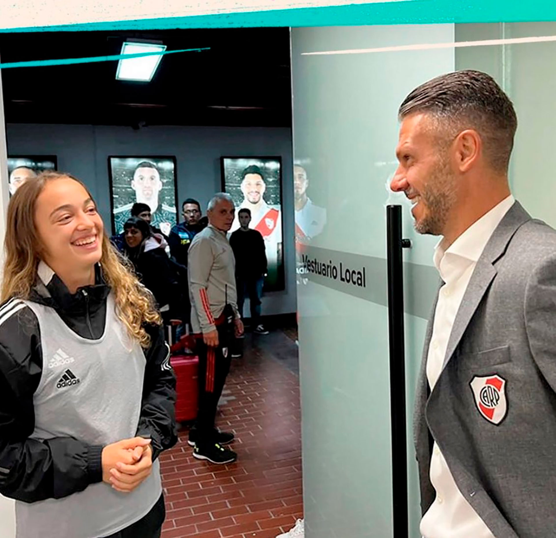 Martín Demichelis dialogó con Delfina Lombardi en el vestuario de River Plate