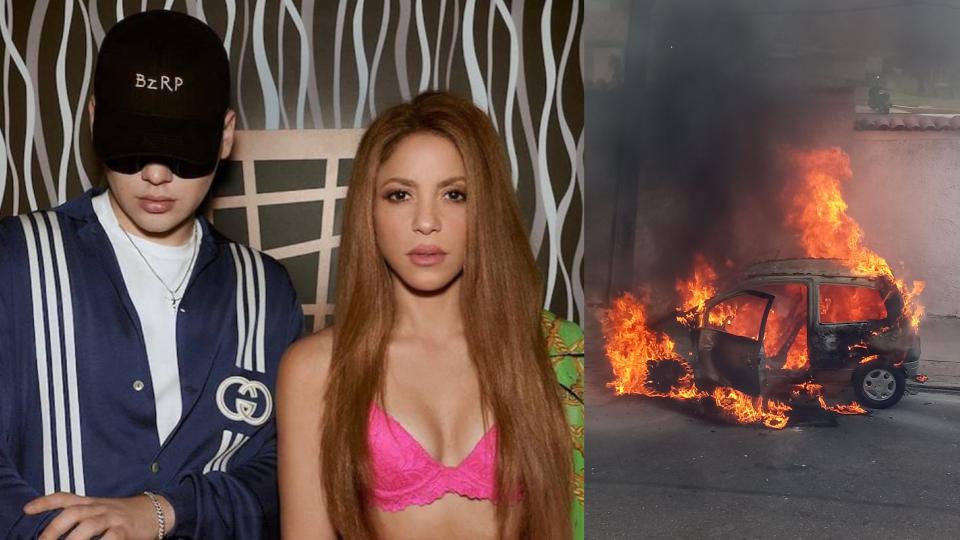 El incendio de un Renault Twingo en la localidad de Chapinero en Bogotá generó que los usuarios de redes sociales recordaran la canción de Shakira con Bizarrap (@Bizarrap/Instagram y @RecordsErmitano/Twitter)