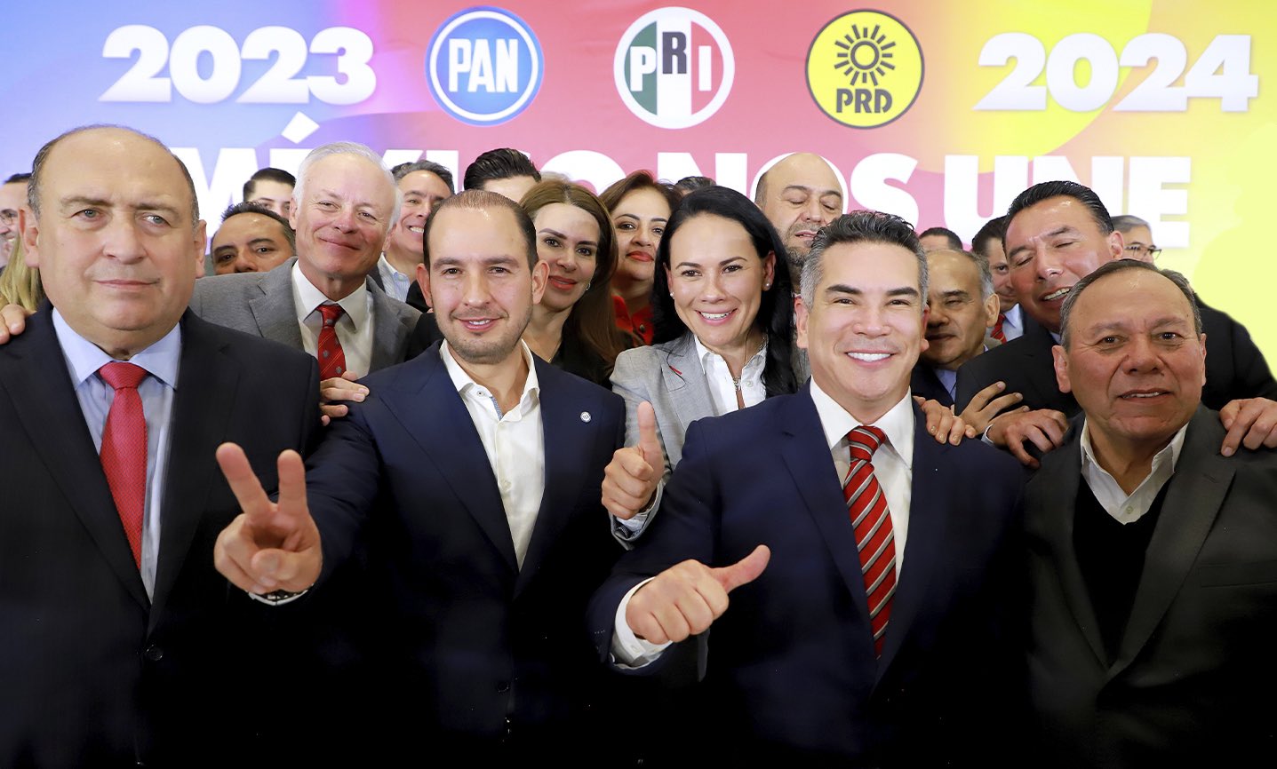 PAN, PRI y PRD unirán fuerzas para ser "contra pesos electoral" a Morena y Aliados. [Foto: @AlejandraDMV/Twitter]