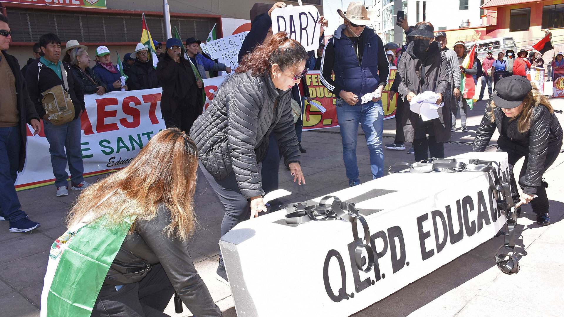 La protesta de los maestros el 1 de mayo (EFE/Stringer)