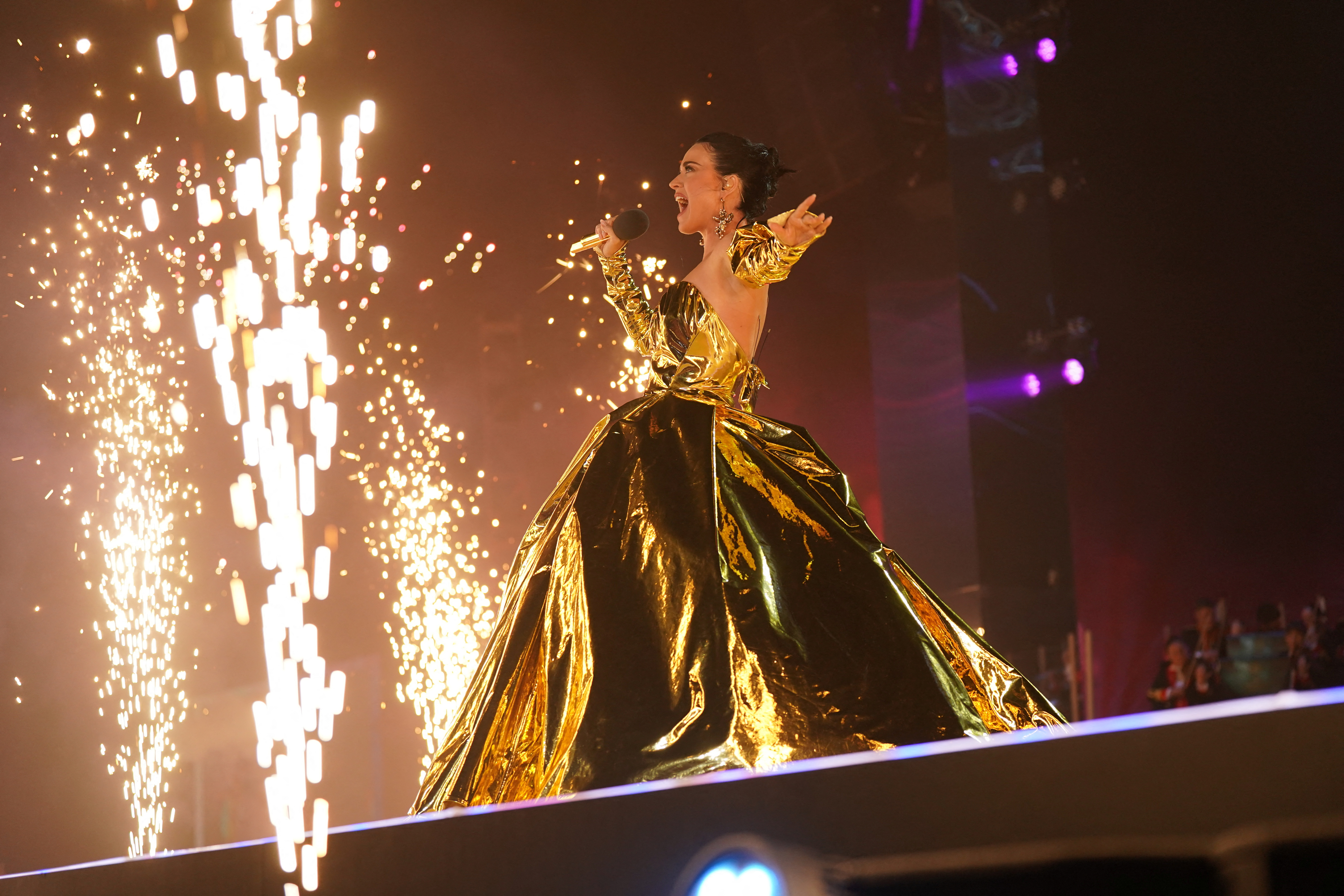 La cantante Katy Perry participó del concierto por la coronación del rey Carlos III (Arthur Edwards/Pool via REUTERS)