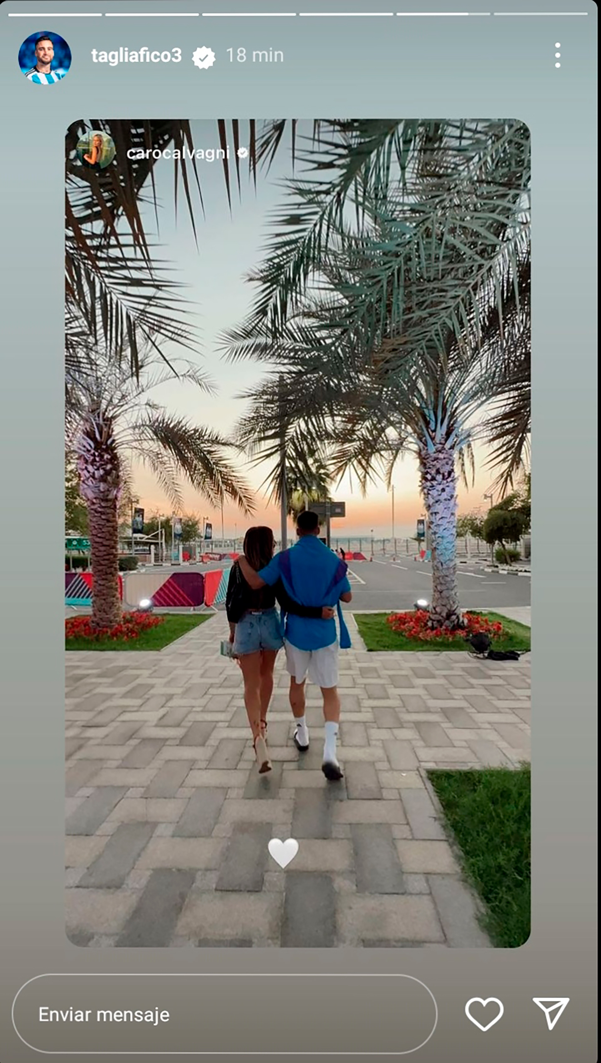 La amorosa imagen de Nicolás Tagliafico con su pareja