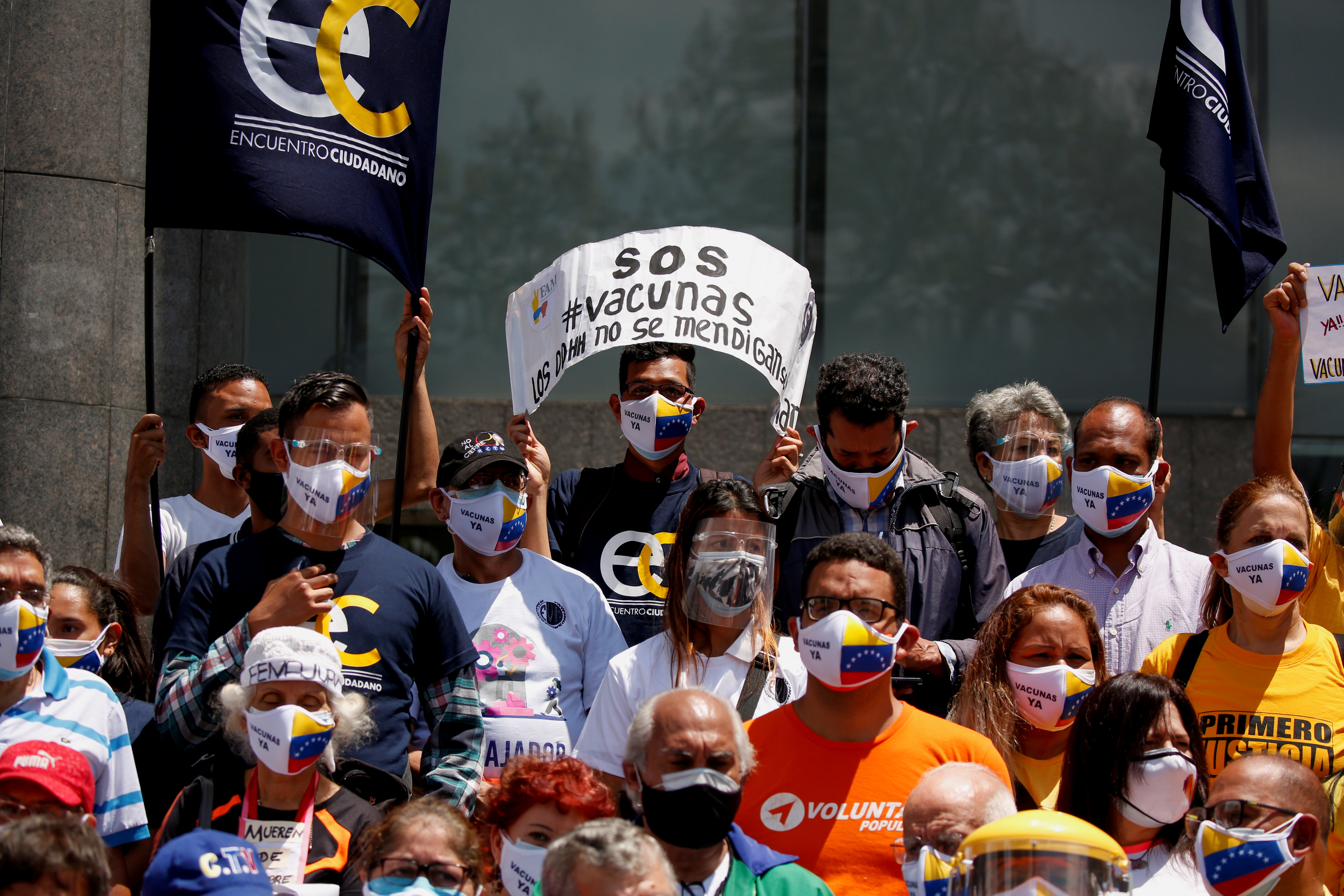 Una de las protestas por vacunas en Venezuela (REUTERS/Leonardo Fernández Viloriat)