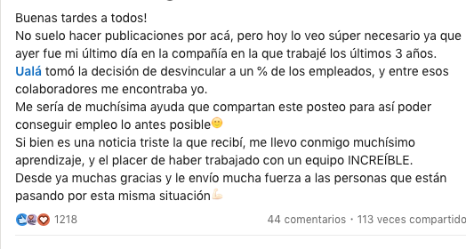 El mensaje de una empleada despedida por Barbieri