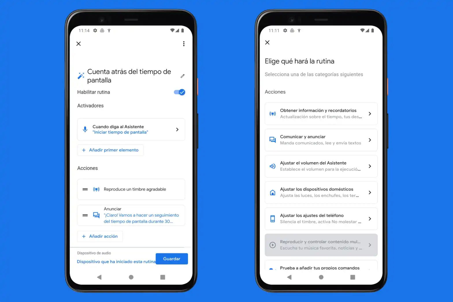 Rutinas en Ok Google. (foto: Bloc de Google)