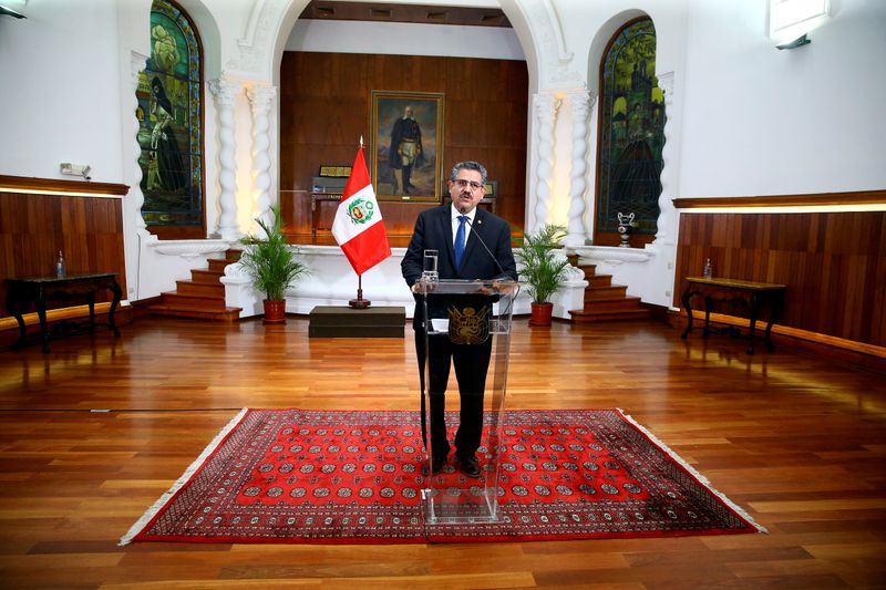 Manuel Merino presentó la renuncia al cargo de presidente de Perú (Presidencia de Perú/Entregada vía REUTERS)