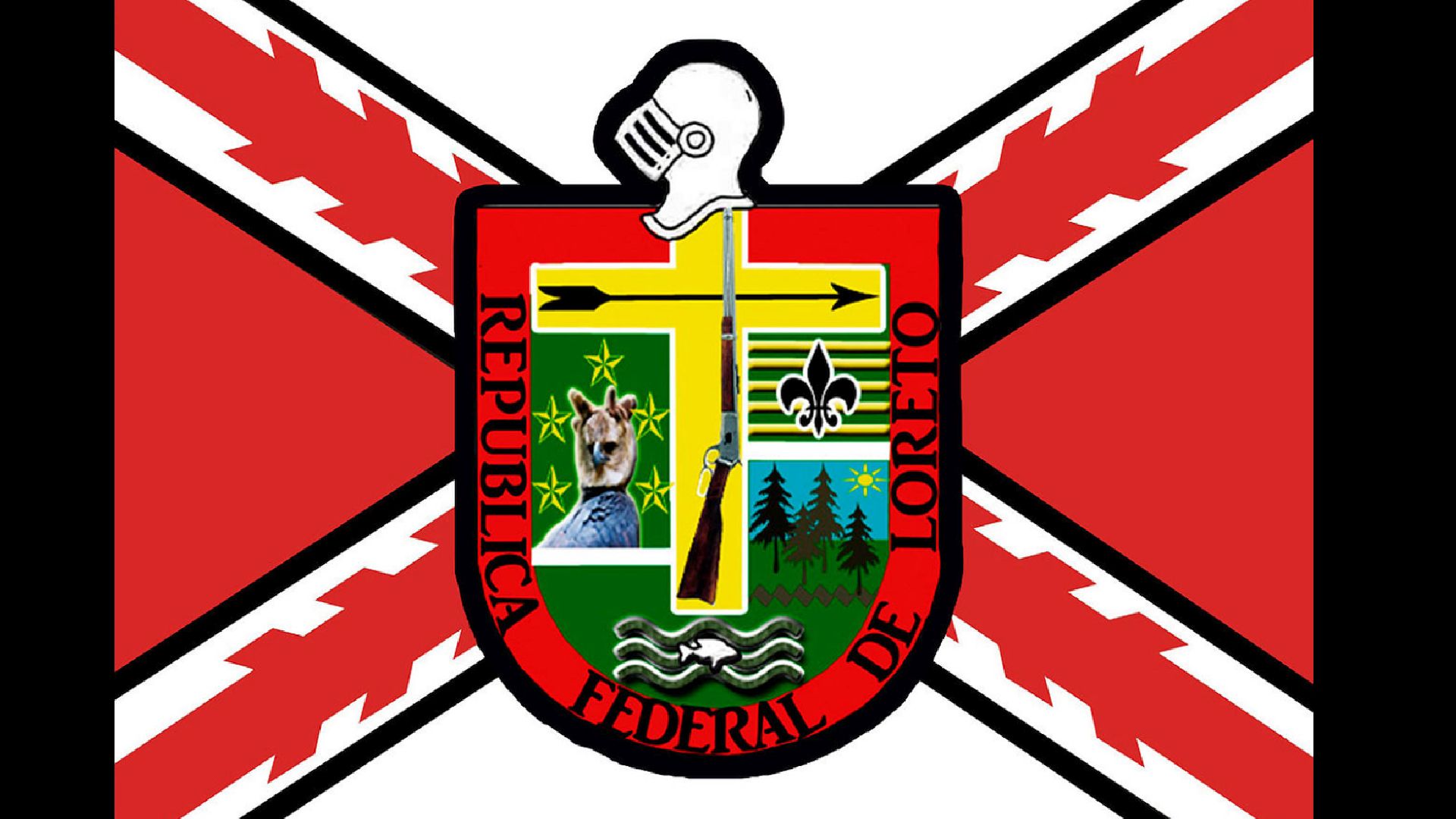 Antes de ser la Nación Selvática, fue la Republicad Federal de Loreto y hasta bandera tuvo (Wikipedia)