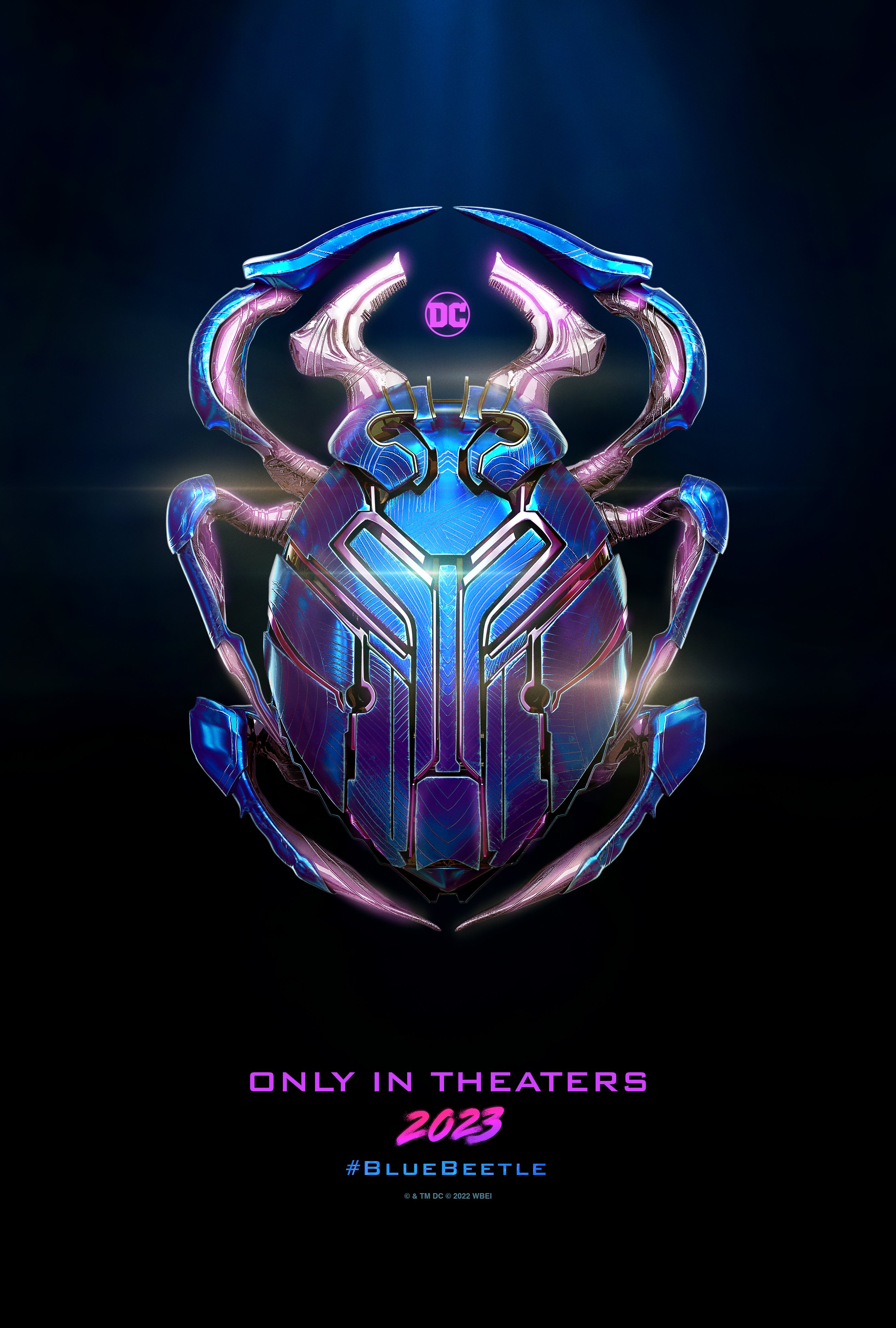 Este es el poster oficial de Blue Beetle, película donde participará Damián Alcázar (Foto:Twitter@DCOfficial)