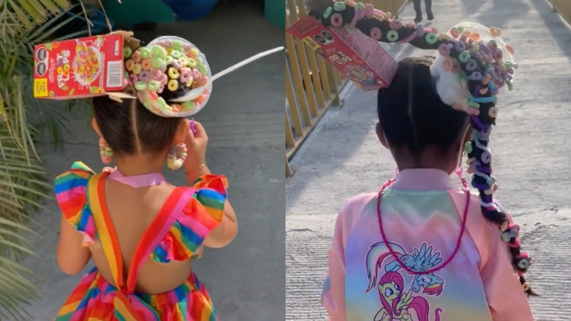 Las niñas con cereal en la cabeza fueron todo un éxito (Foto: Capturas de pantalla/TikTok)
