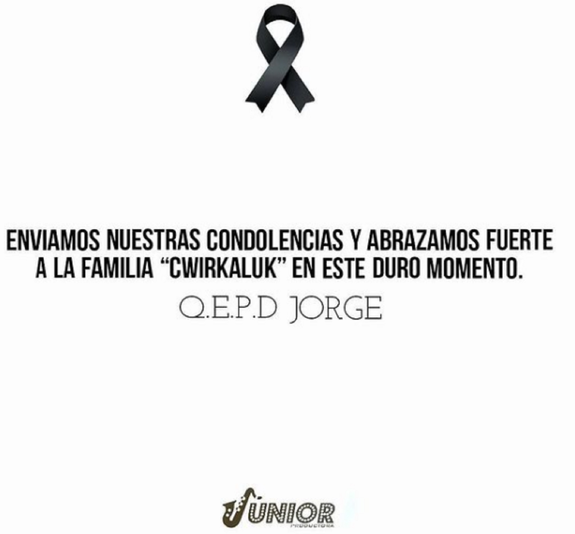 La productora “Junior” fue la que anunció la noticia, en un posteo que fue compartido posteriormente por el periodista Ángel de Brito