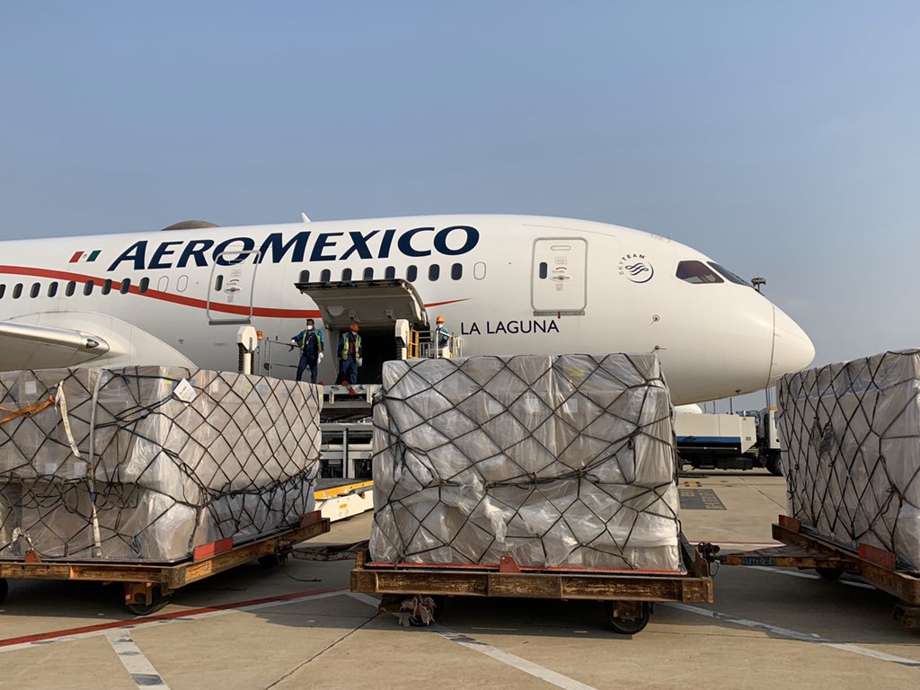 Sexto vuelo con insumos médicos procedente de China rumbo a México (Foto: @ConsulMexSha)
