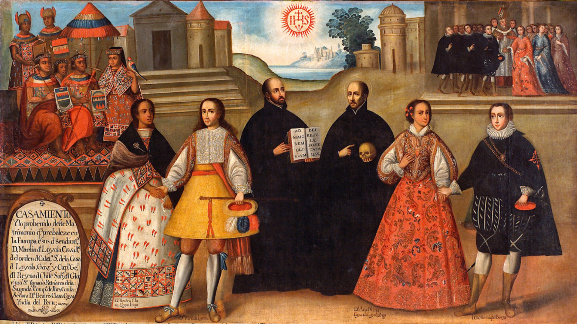 Boda real Inca: el matrimonio de Beatriz Clara Coya y Martín García de Loyola, pintura de propiedad del Museo Pedro de Osma