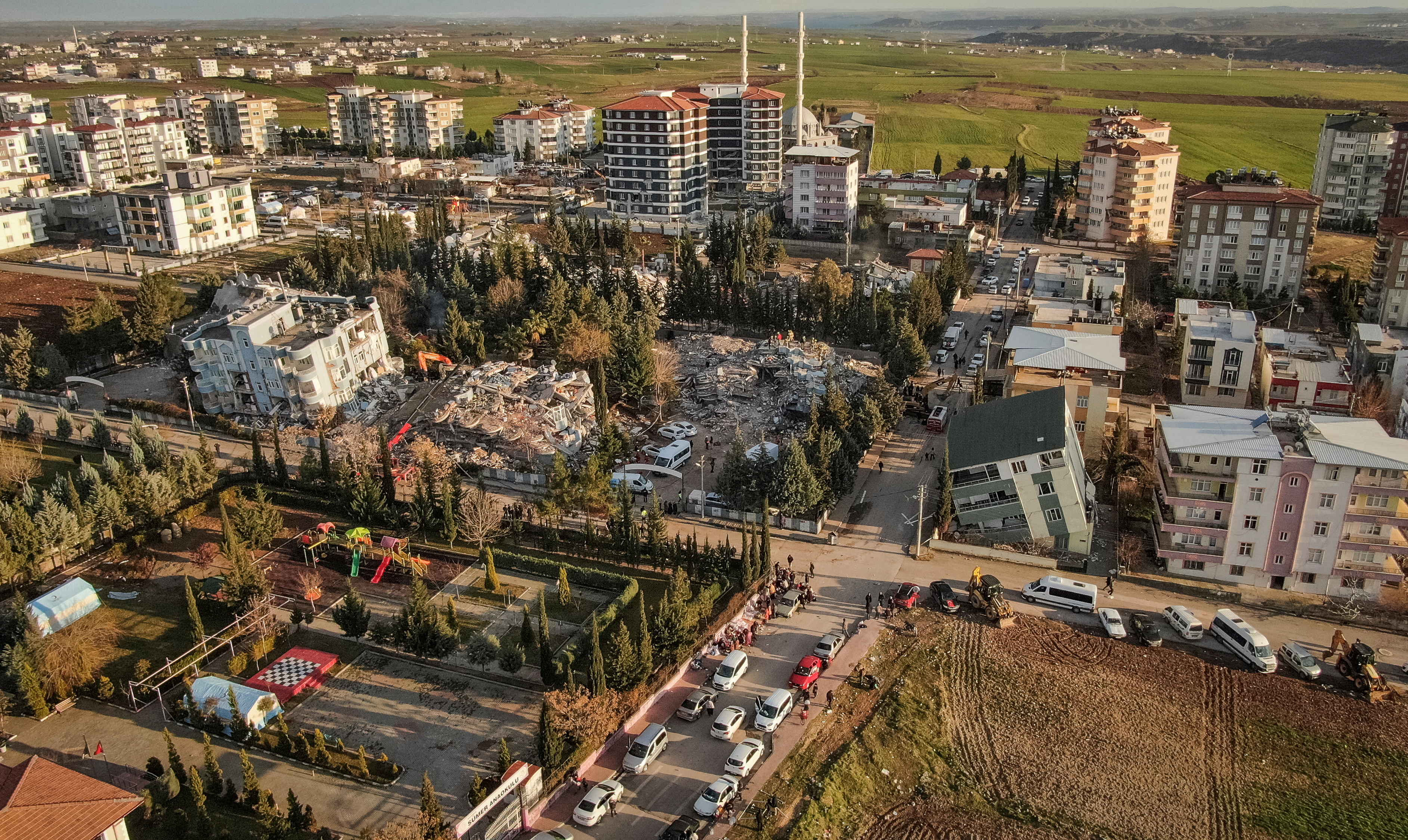 Vista aérea de Adiyaman, Turquía, luego del terremoto (Reuters)