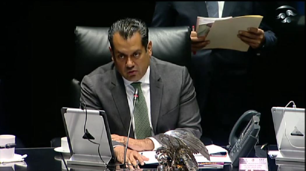 Gutiérrez Luna descalificó el actuar de la senadora (foto: captura de pantalla/Senado de México)