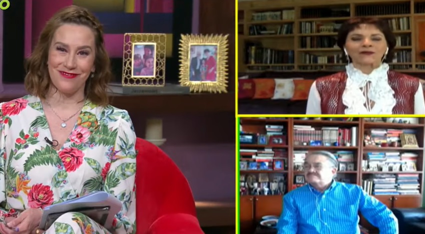 Tanto Chapoy como Pedro Sola mantuvieron su participación en el programa por medio de transmisiones remotas (Captura de pantalla)