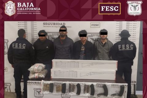 Siete sujetos fueron detenidos en La Rumorosa (Foto: FESC Baja Califonia)