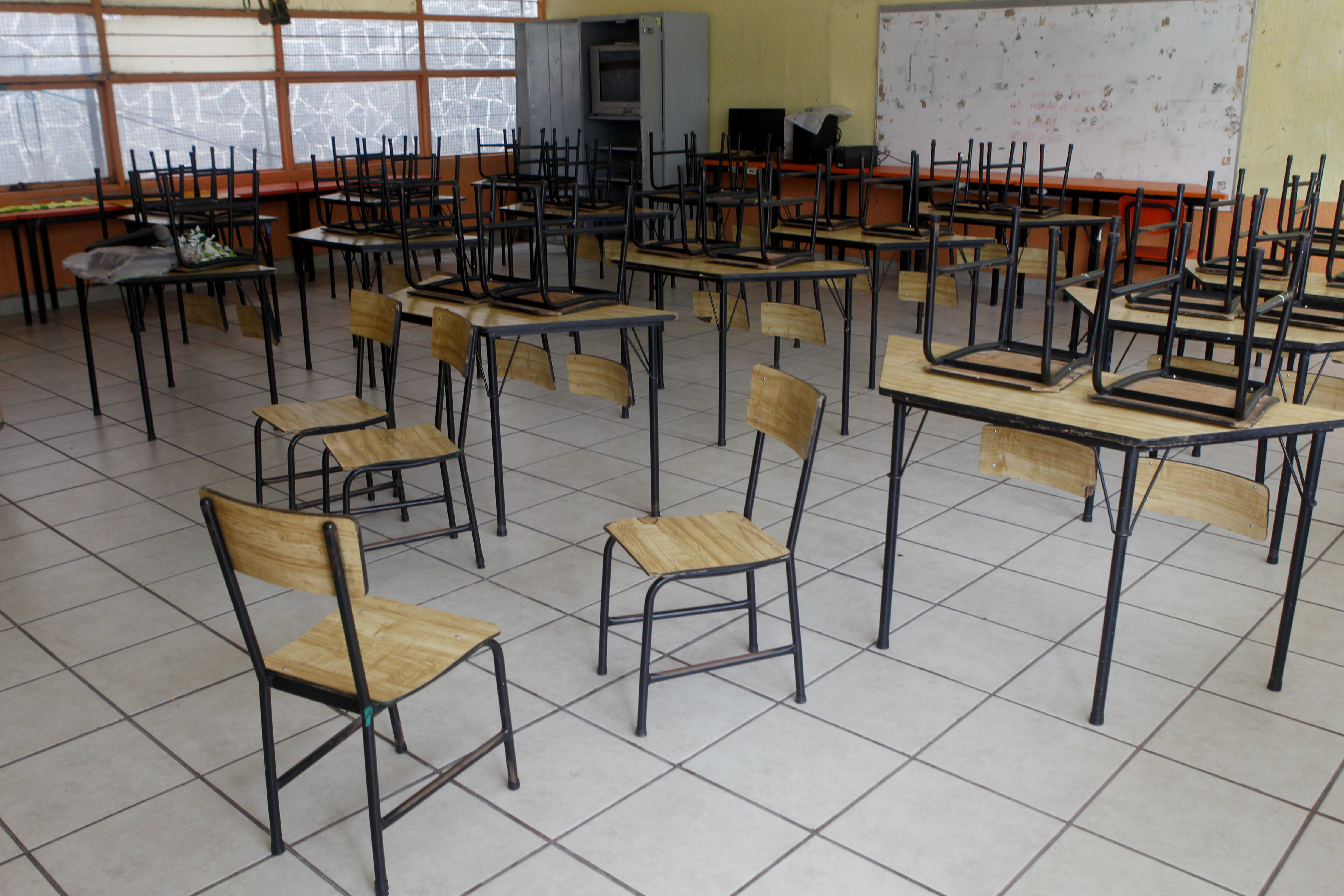 Ciudad de México, 27 agosto 2021.Salón de clases de una escuela primaria en CDMX previo al inicio del nuevo ciclo escolar. Foto: Karina Hernández / Infobae