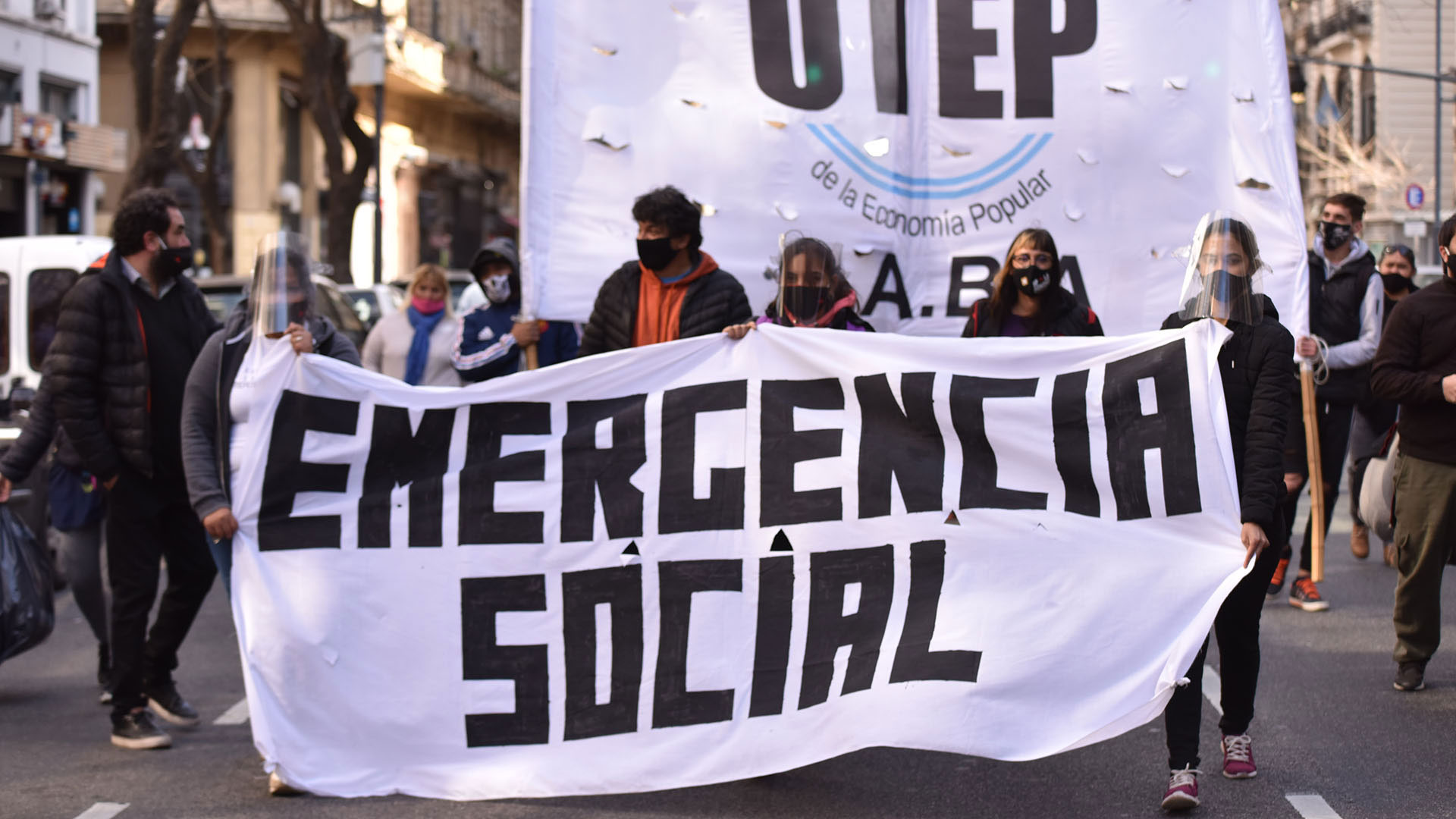 La emergencia social fue la bandera que llevaron adelante durante el reclamo