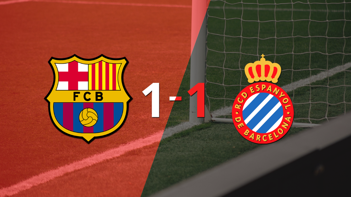 Barcelona y Espanyol igualaron el derbi catalán en el estadio Camp Nou