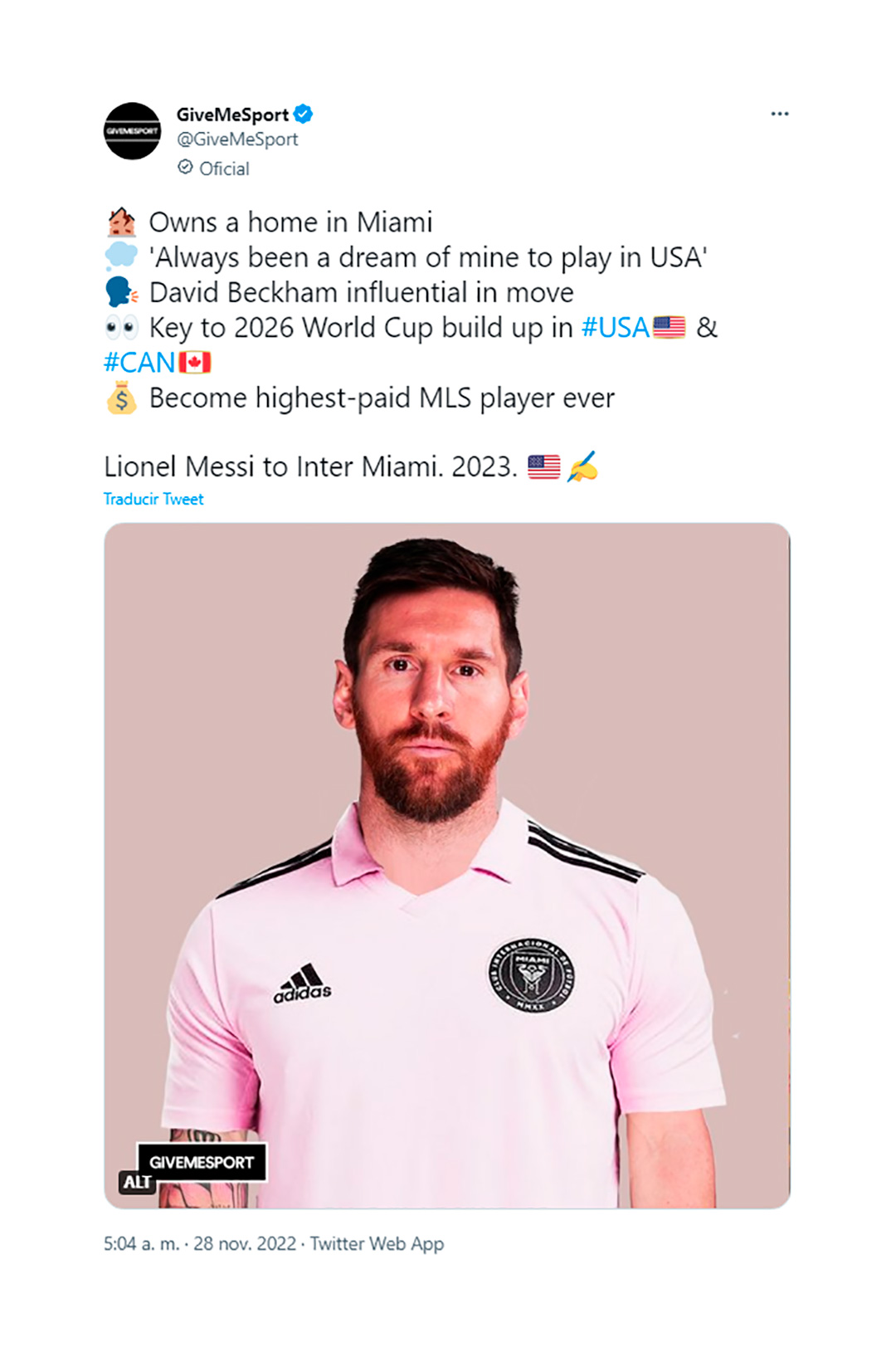Y el montaje con la casaca del Inter de Miami