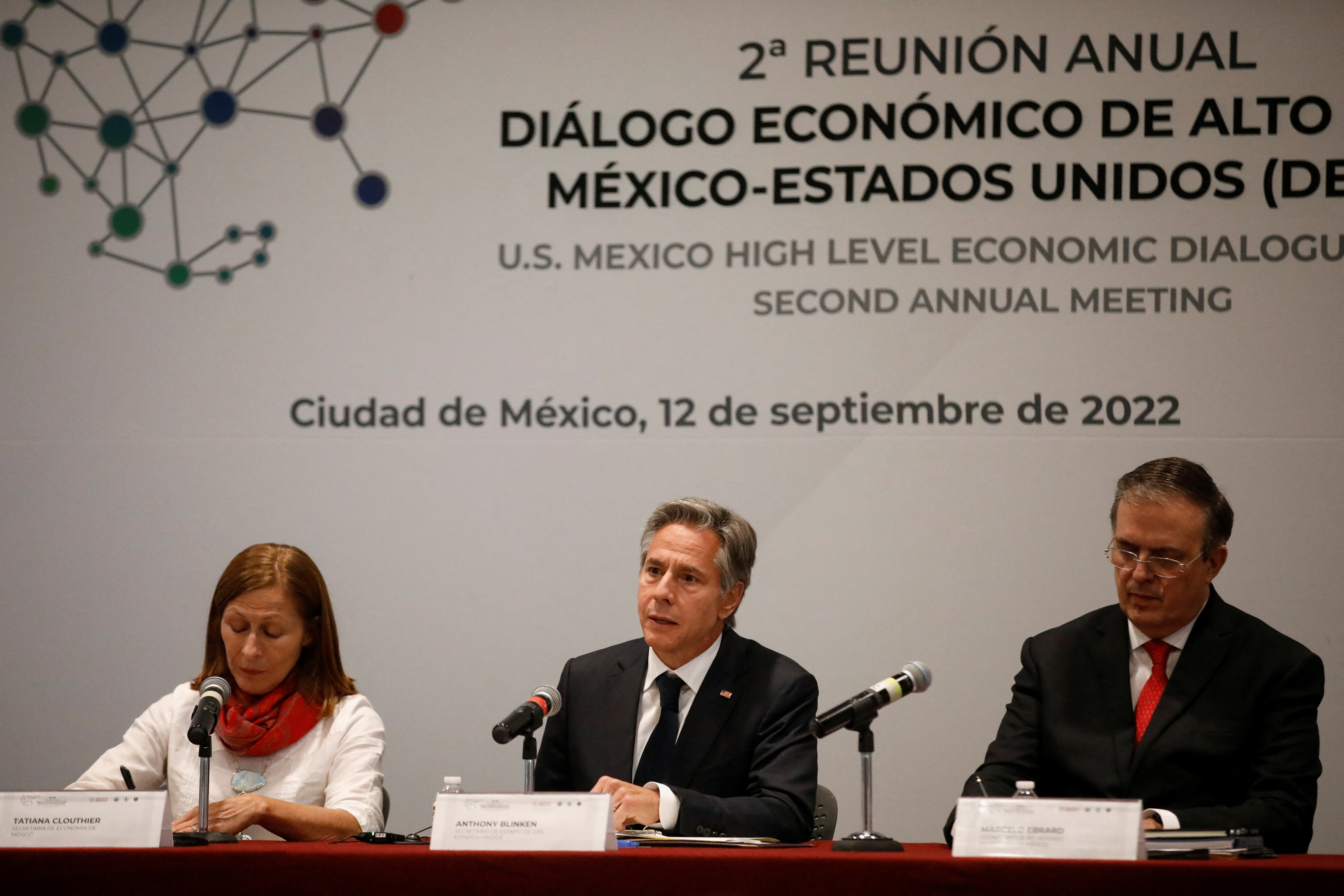 Mesa de negociación entre EEUU y México. REUTERS/Raquel Cunha/Pool