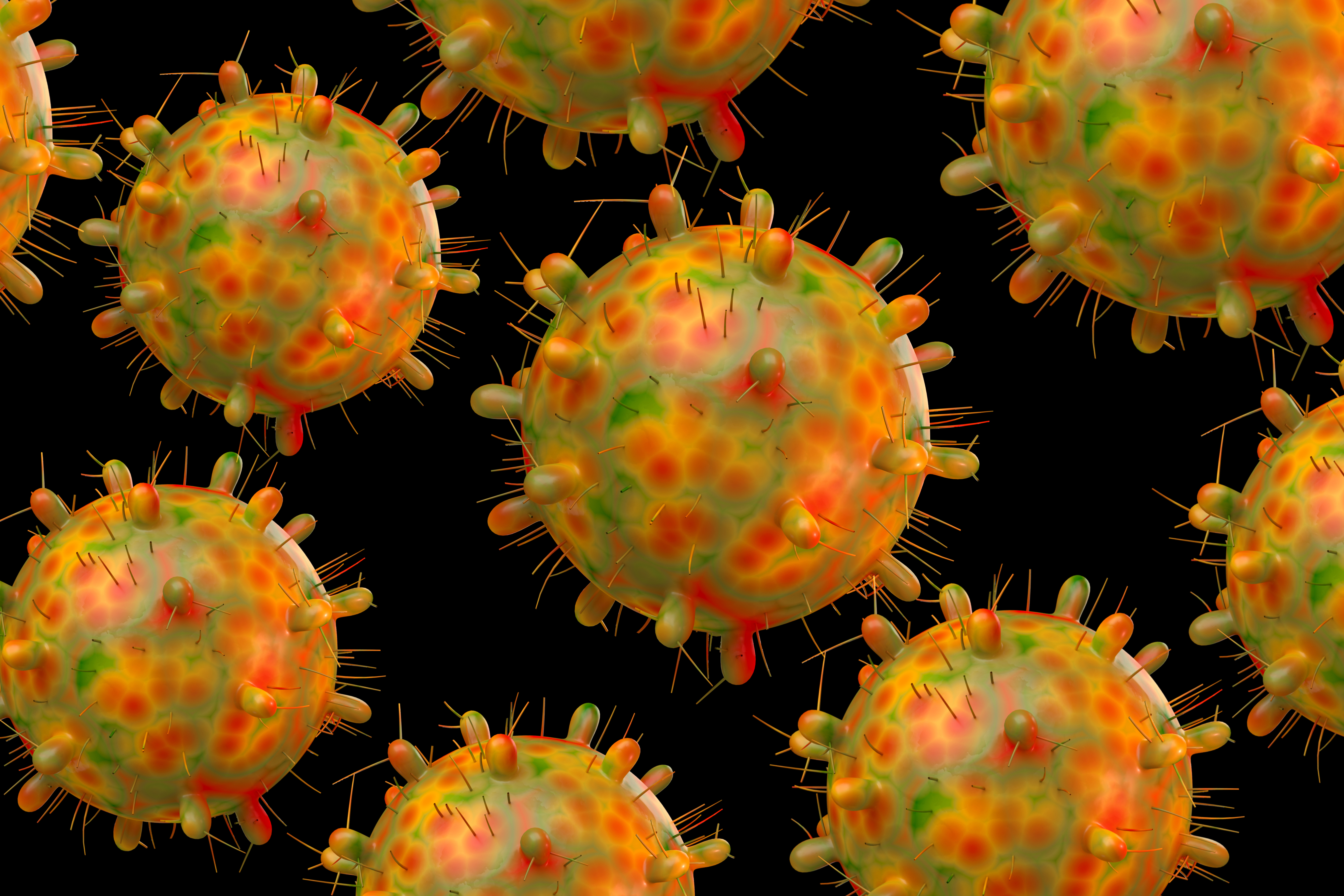 Una imagen generada en 3D de las células del Coronavairus (Getty Images)