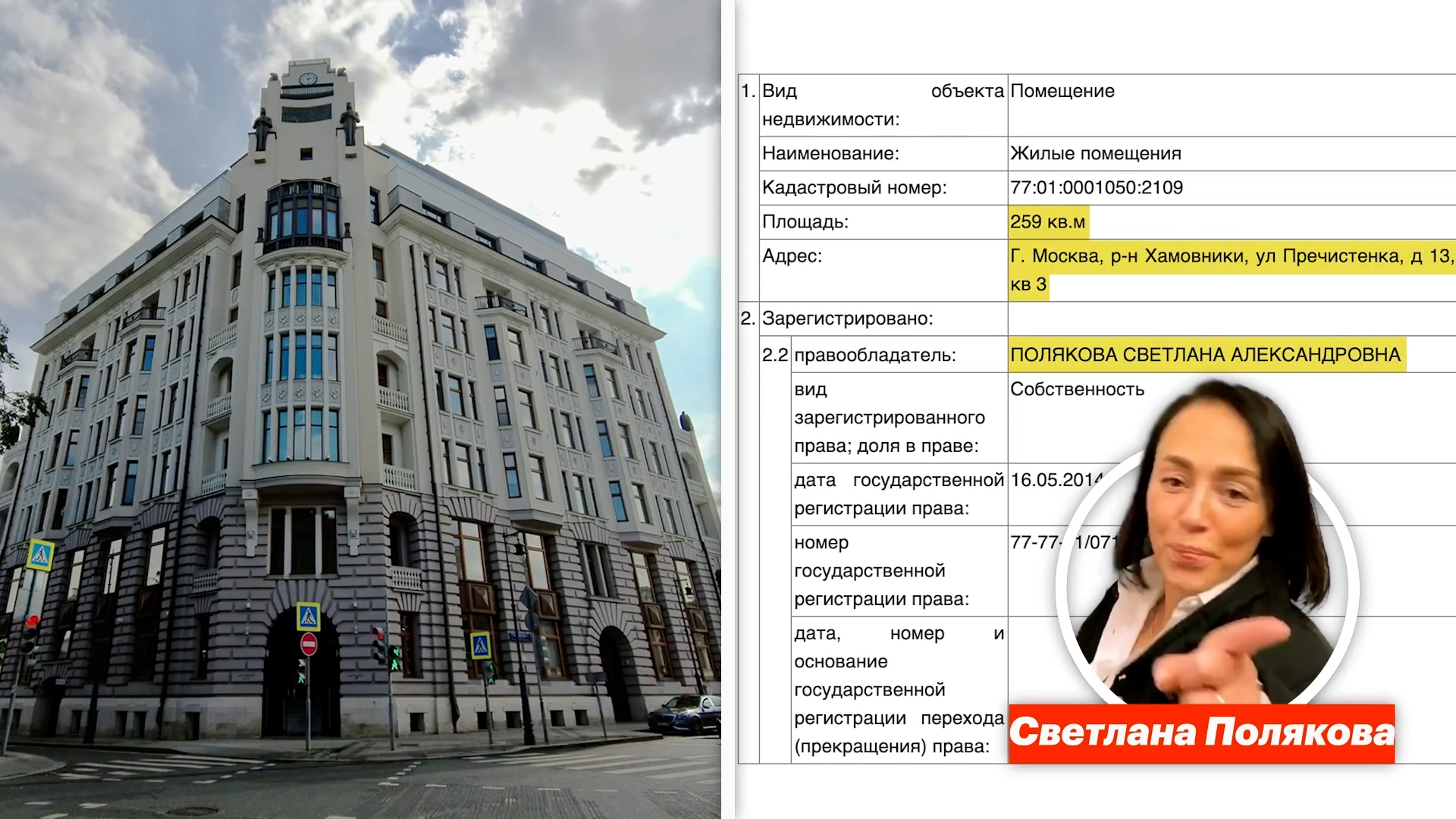 Un departamento en Moscú de 260 metros cuadrados, una de las propiedades de Svetlana Polyakova (Alexei Navalny)