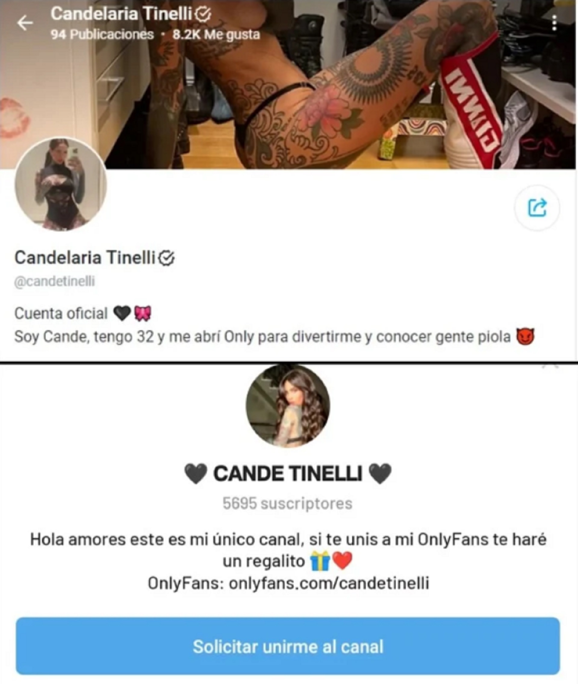 El perfil de Cande Tinelli