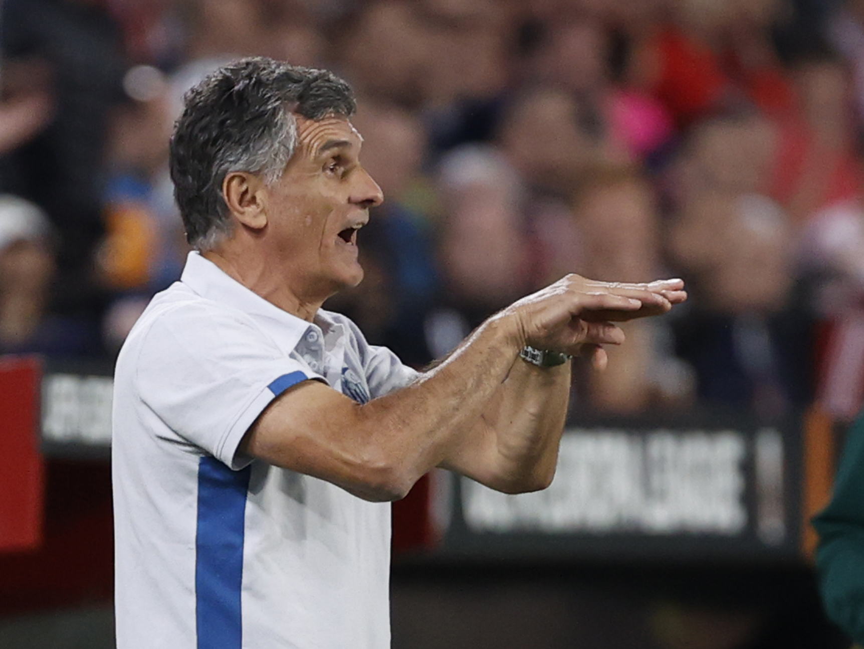 José Luis Mendilibar, durante partido de vuelta de semifinales de la Europa League entre el Sevilla y la Juventus. 