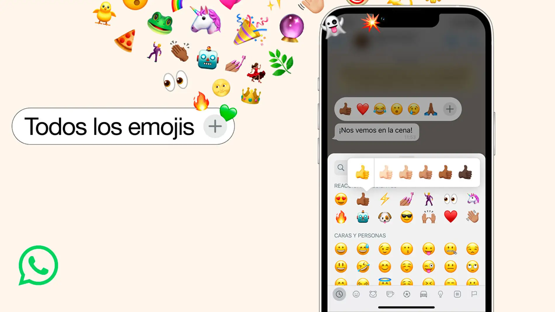 WhatsApp ya permite utilizar cualquier emoji para reaccionar a los mensajes 