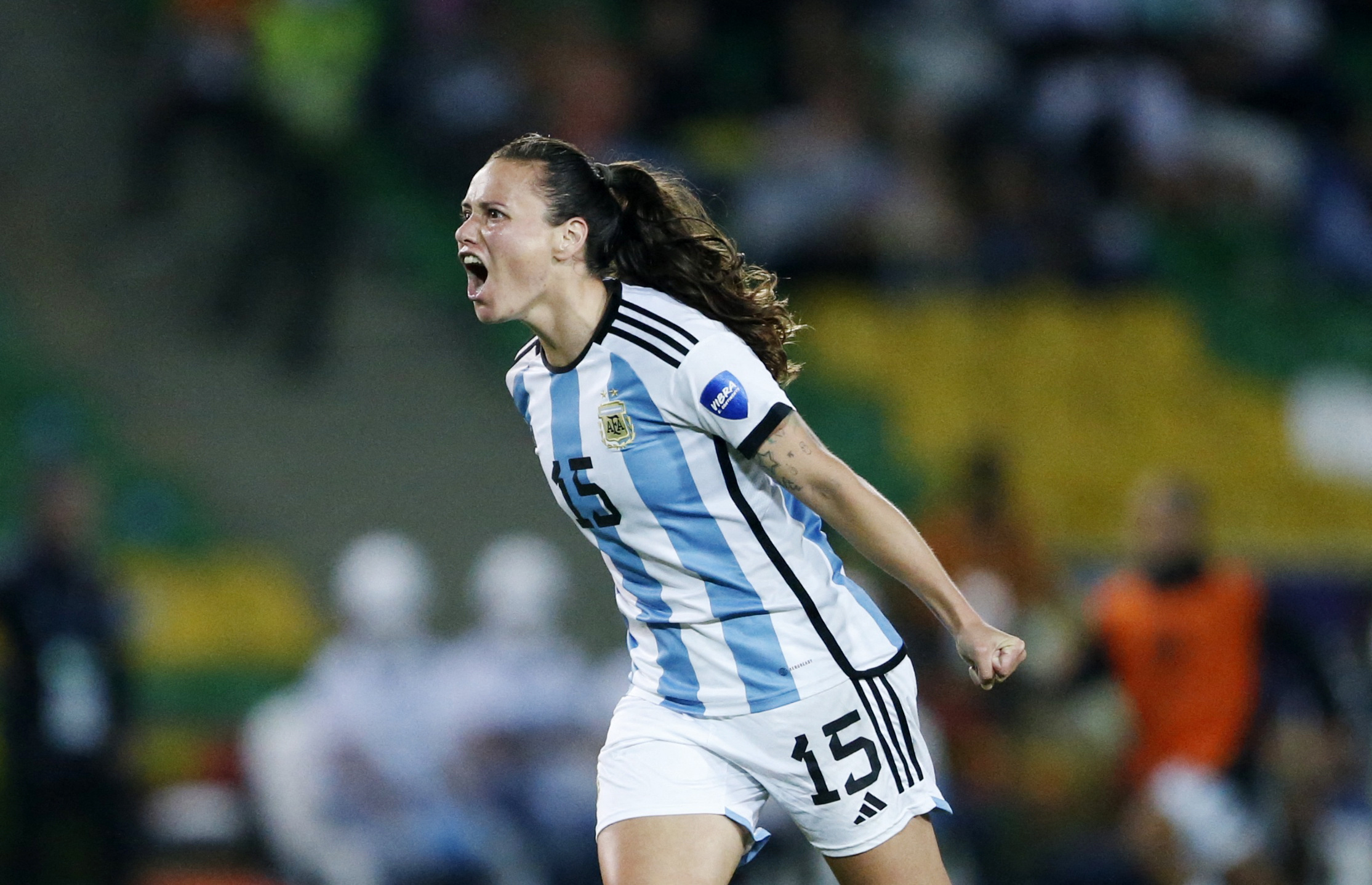 Bonsegundo durante la última Copa América femenina en Colombia (REUTERS/Mariana Greif)