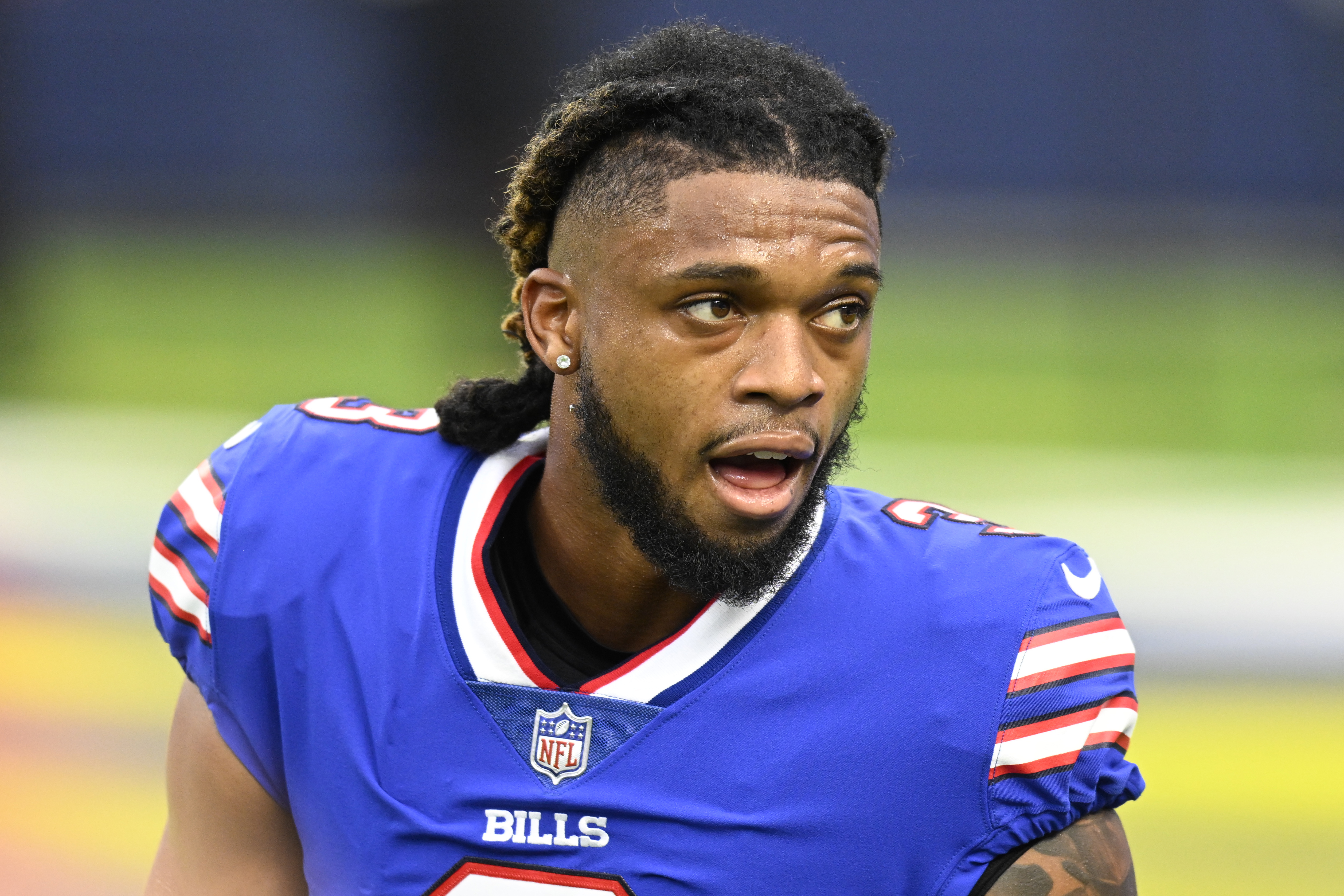Damar Hamlin, defenseman for the NFL's Buffalo Bills, was released after spending a week in the hospital after cardiac arrest suffered last Sunday against the Bengals (AP Photo/John McCoy, File)