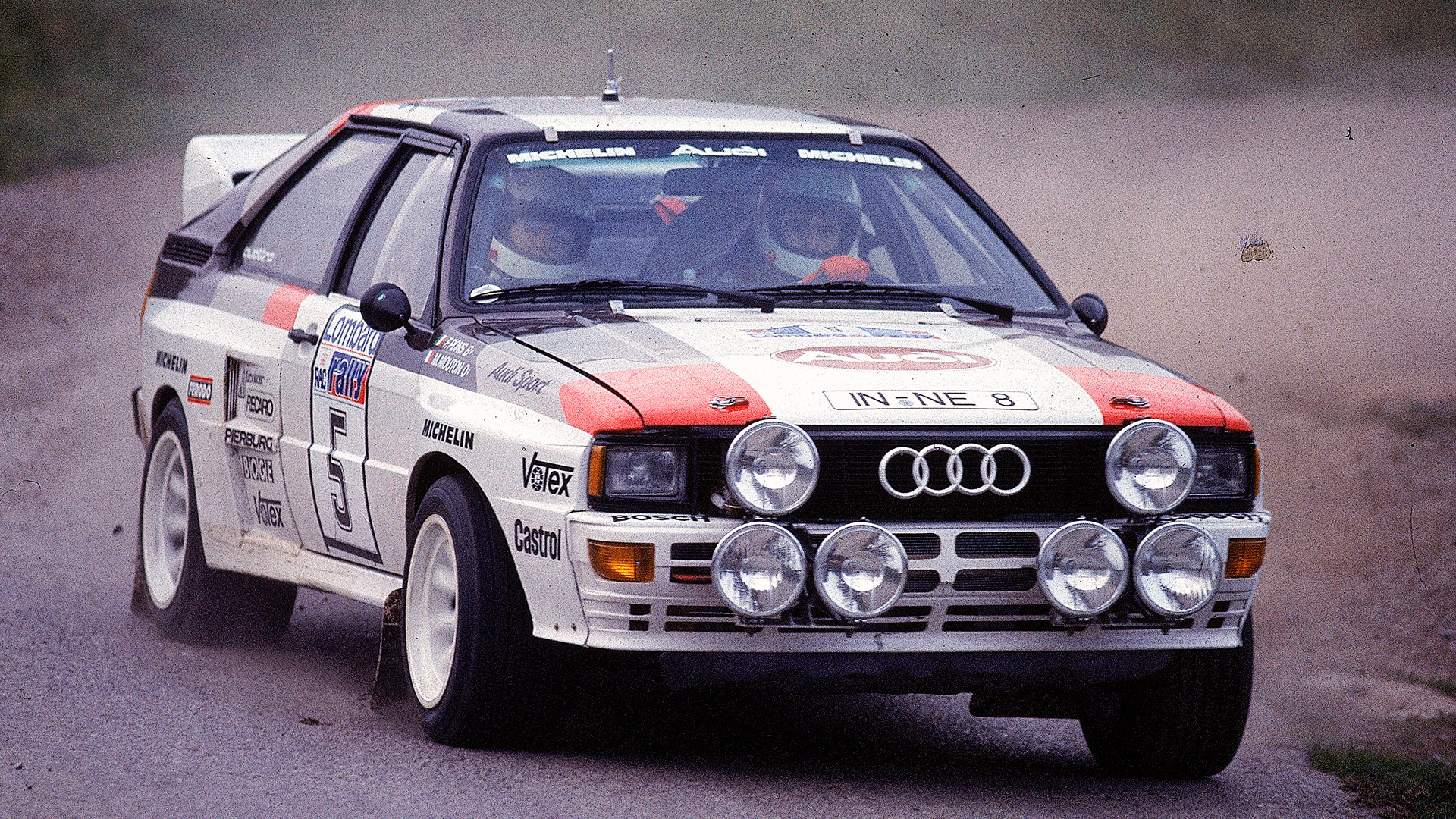 En 1983 en el Rally de Gran Bretaña sobre el Audi Quatto (Mike Powell /Allsport)