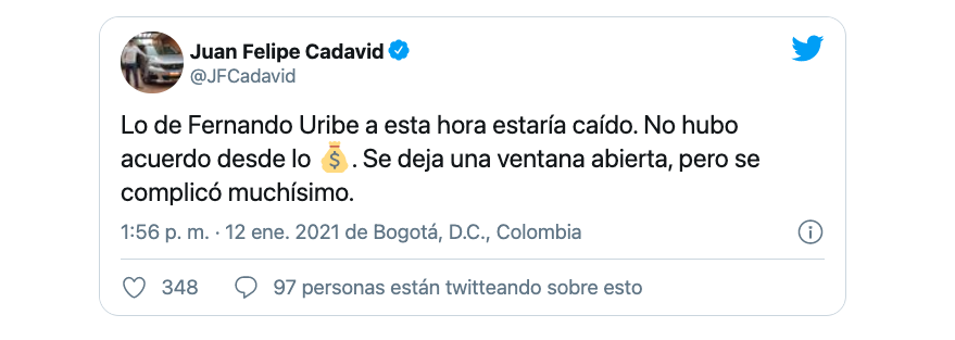Complicaciones para llegar a un acuerdo económico entre Millonarios y Fernando Uribe complican la llegada del delantero colombiano al club embajador / (Twitter: @JFCadavid).