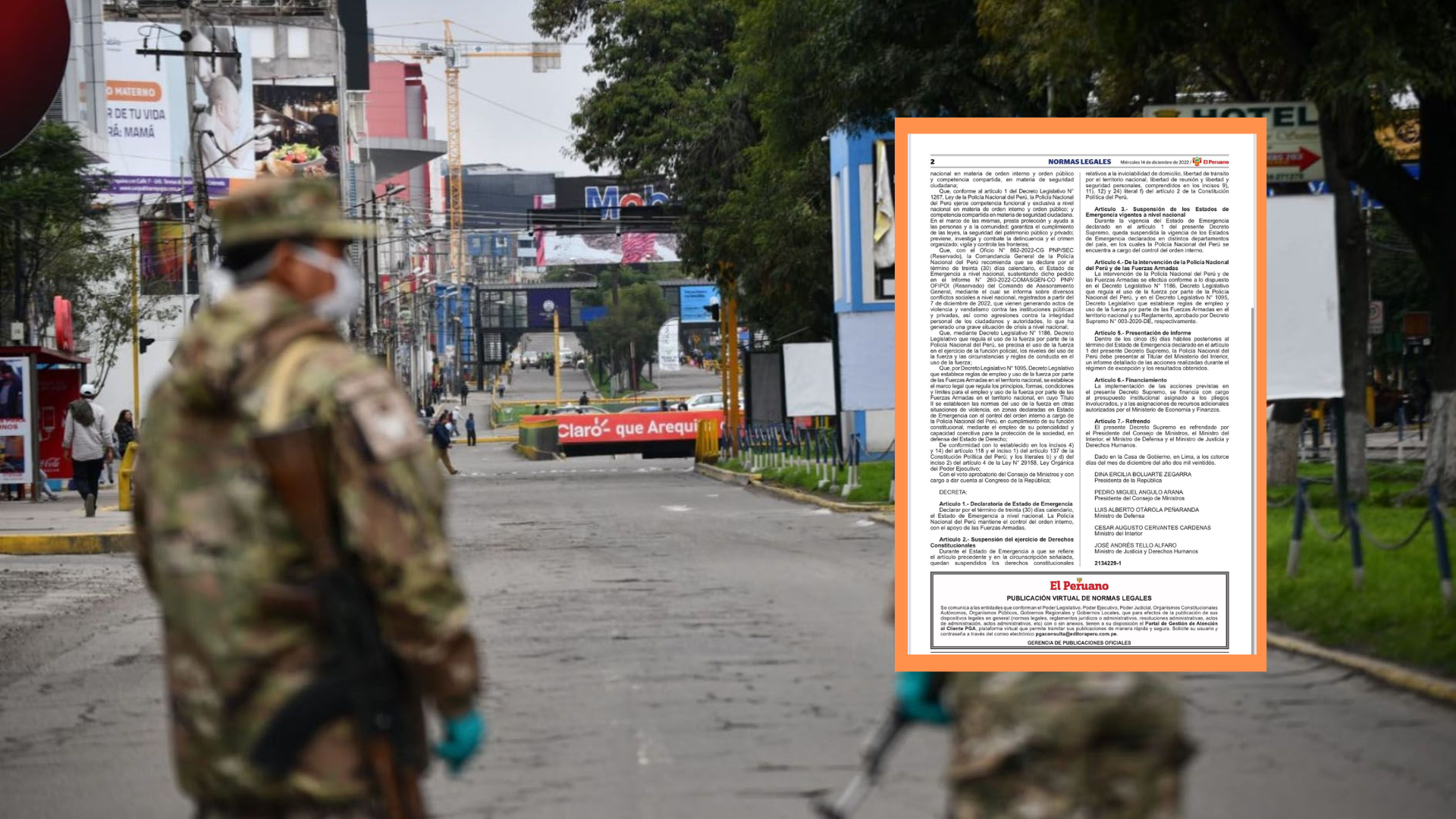 Decreto Supremo que declara Estado de Emergencia fue publicado. Foto: Andina