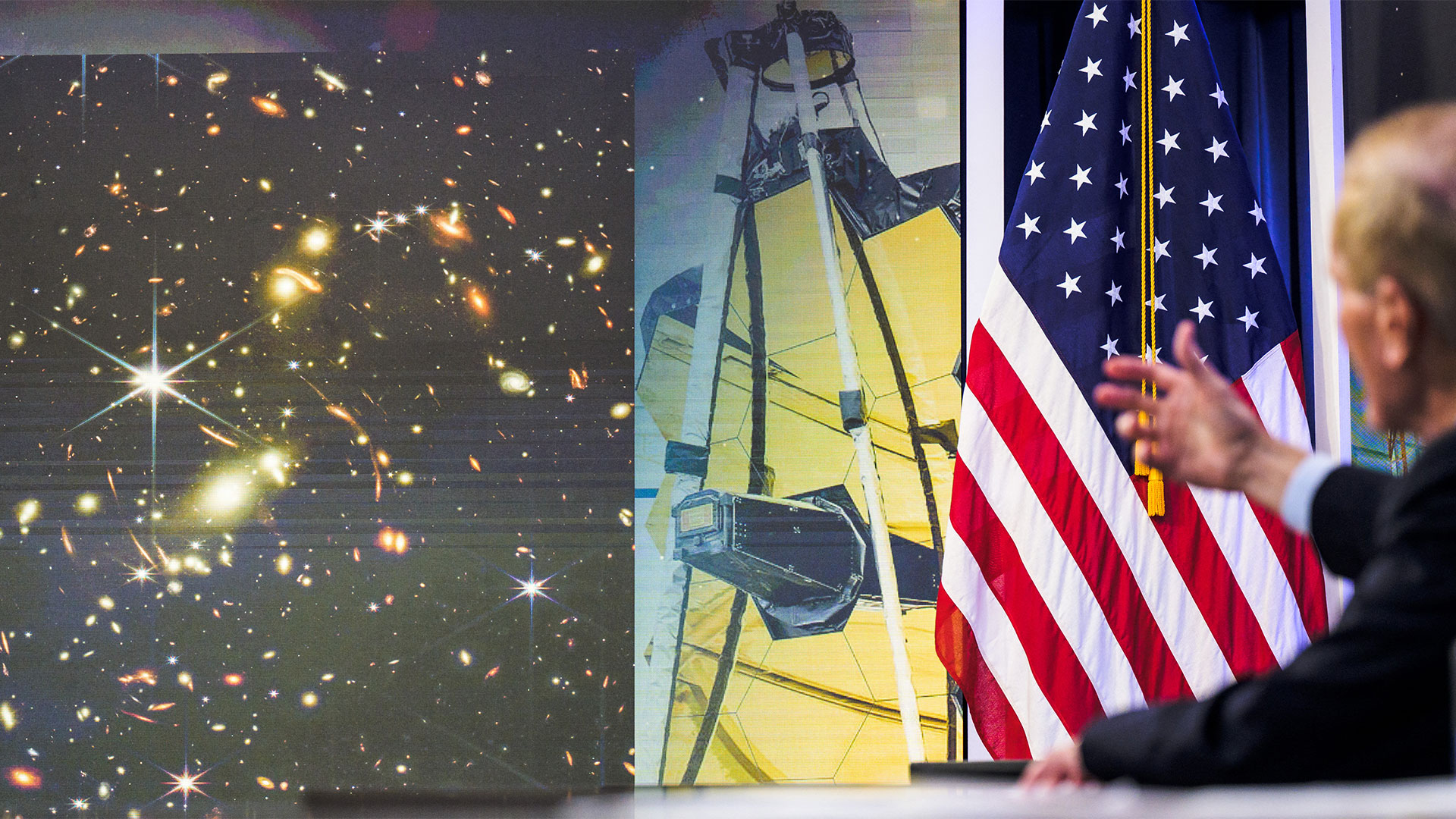 Bill Nelson, jefe administrador de la NASA se mostró orgulloso por el trabajo efectuado de miles de científicos (Photo by Bill INGALLS / NASA / AFP) 