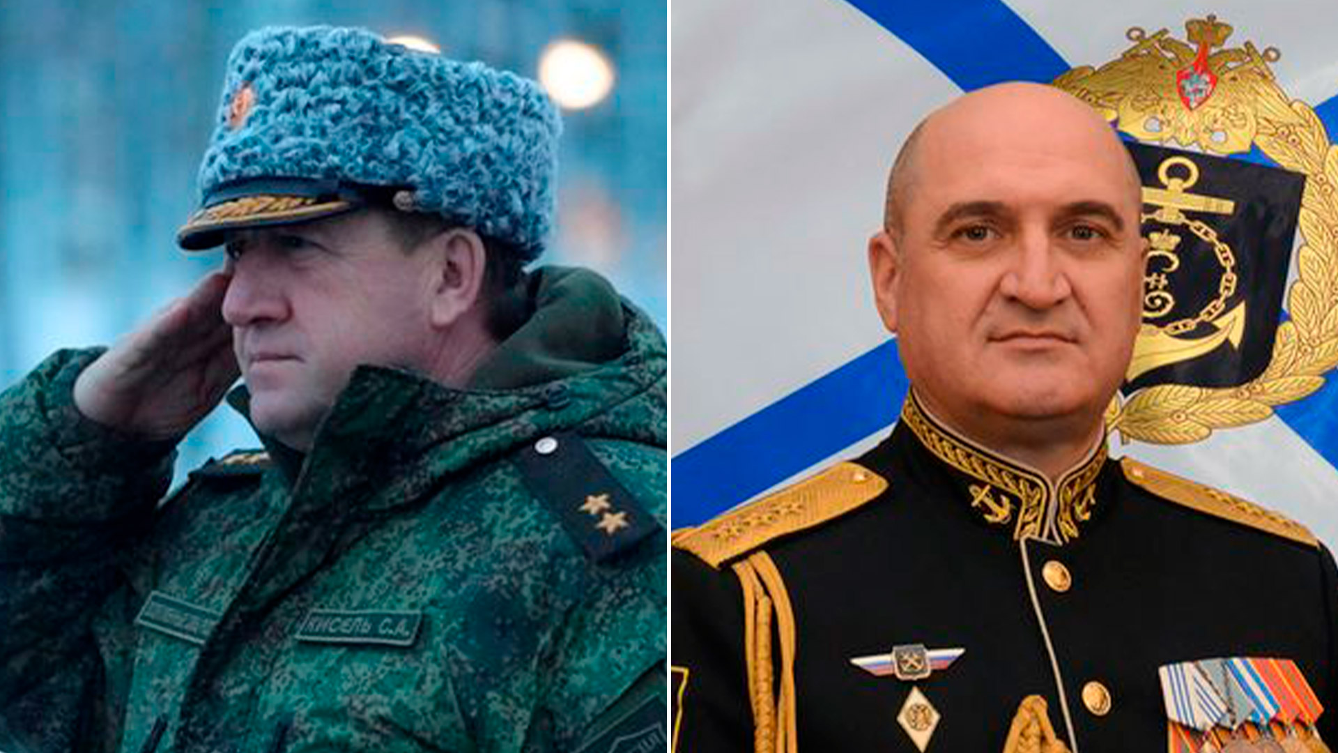 El teniente general Serhiy Kisel y el vicealmirante Igor Osipov fueron suspendidos por Vladimir Putin