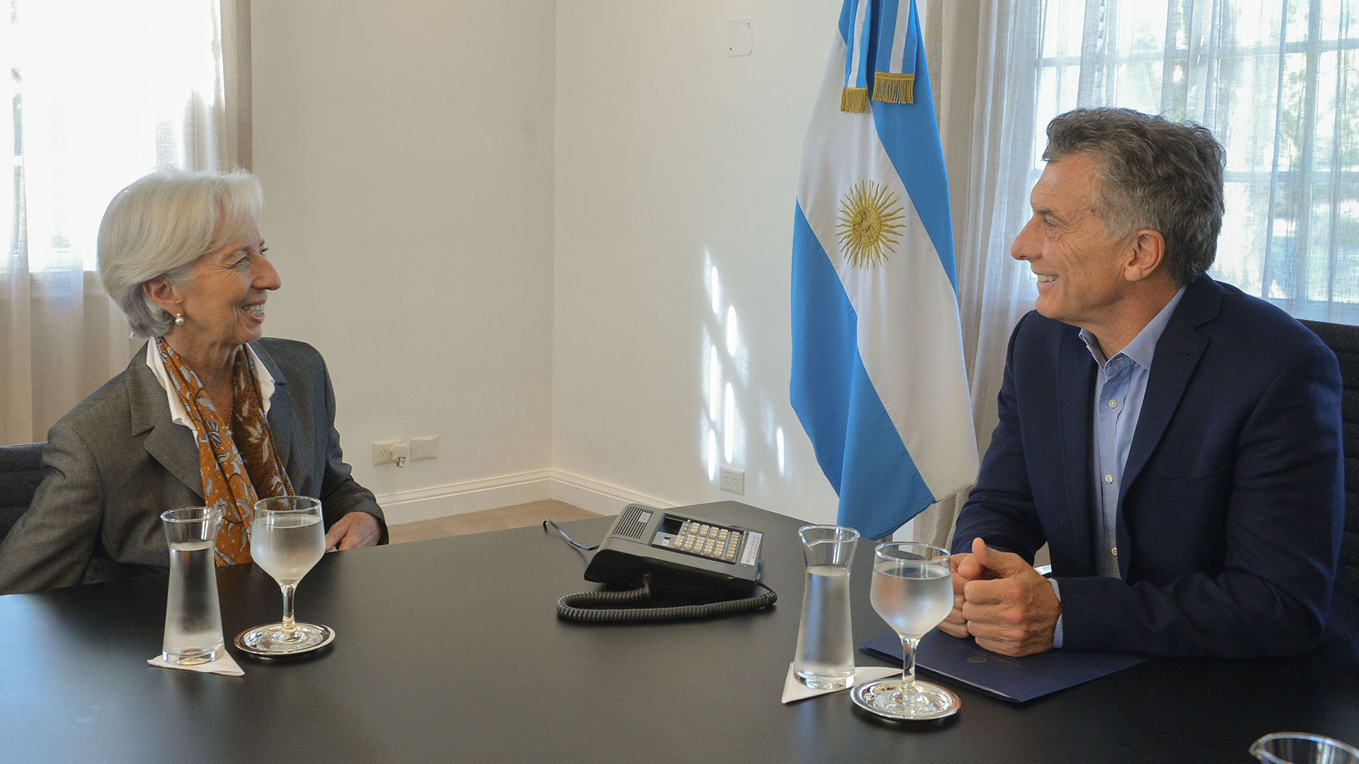Macri y Lagarde, directora del FMI, en la Quinta de Olivos