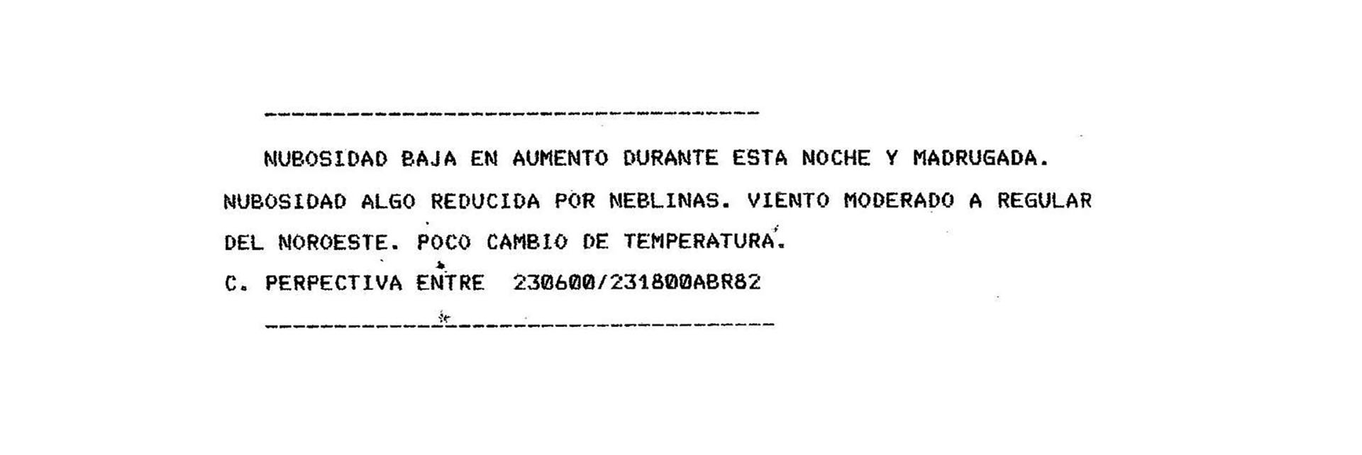 Párrafo del informe meteorológico