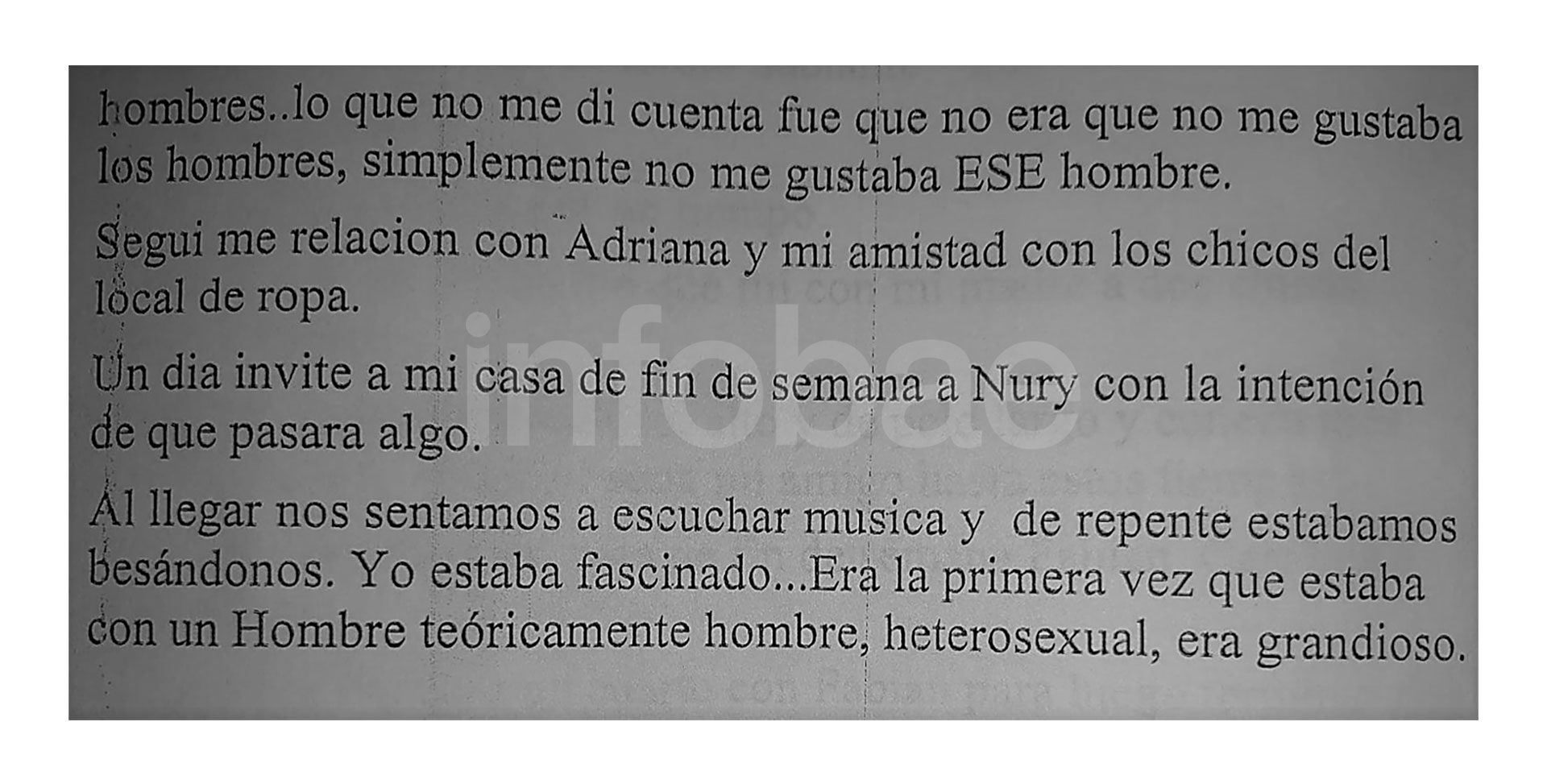 Otro pasaje donde revela la primera relación homosexual que disfrutó en su vida 