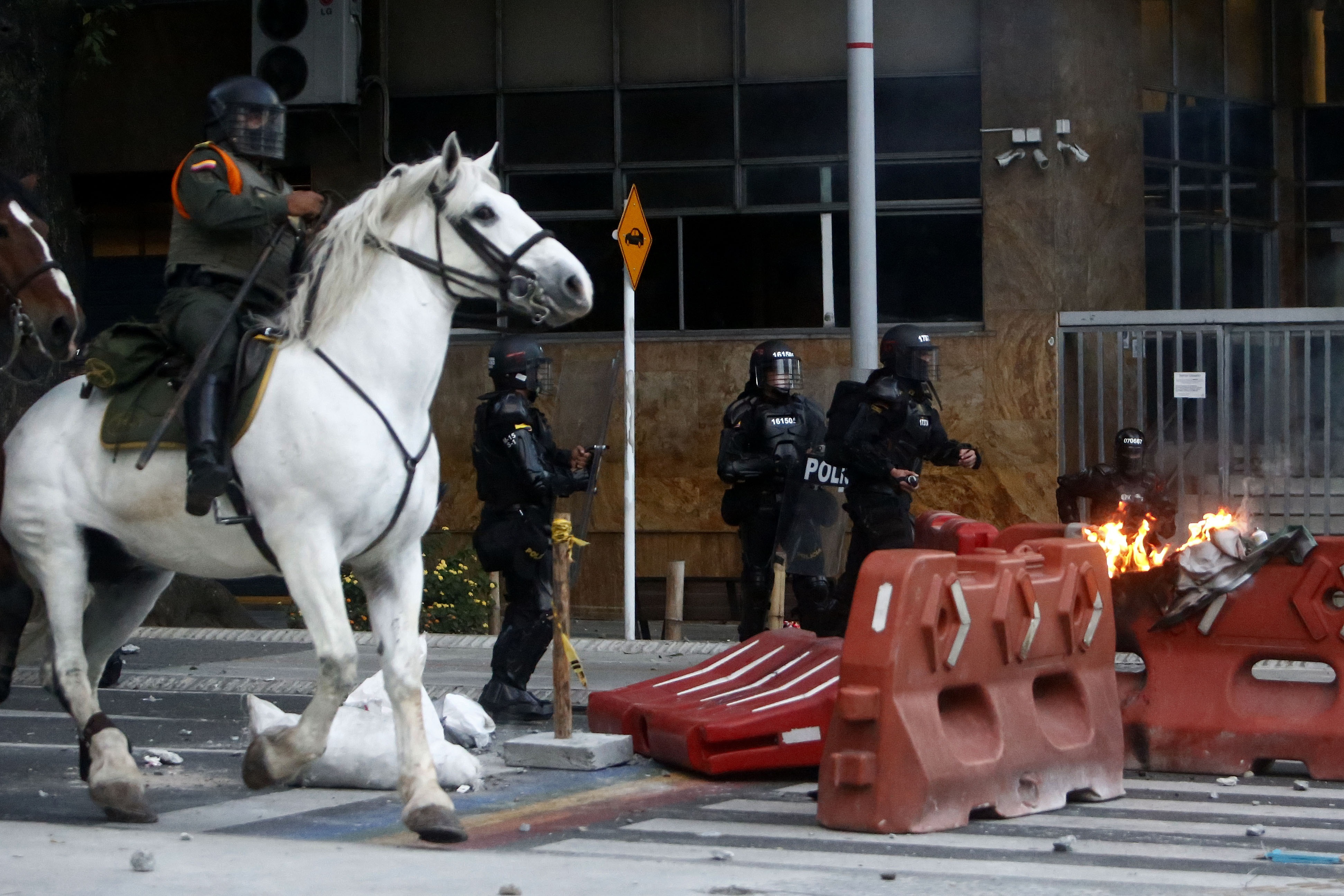 Policías no podrán llevar caballos ni perros a las manifestaciones en Colombia
