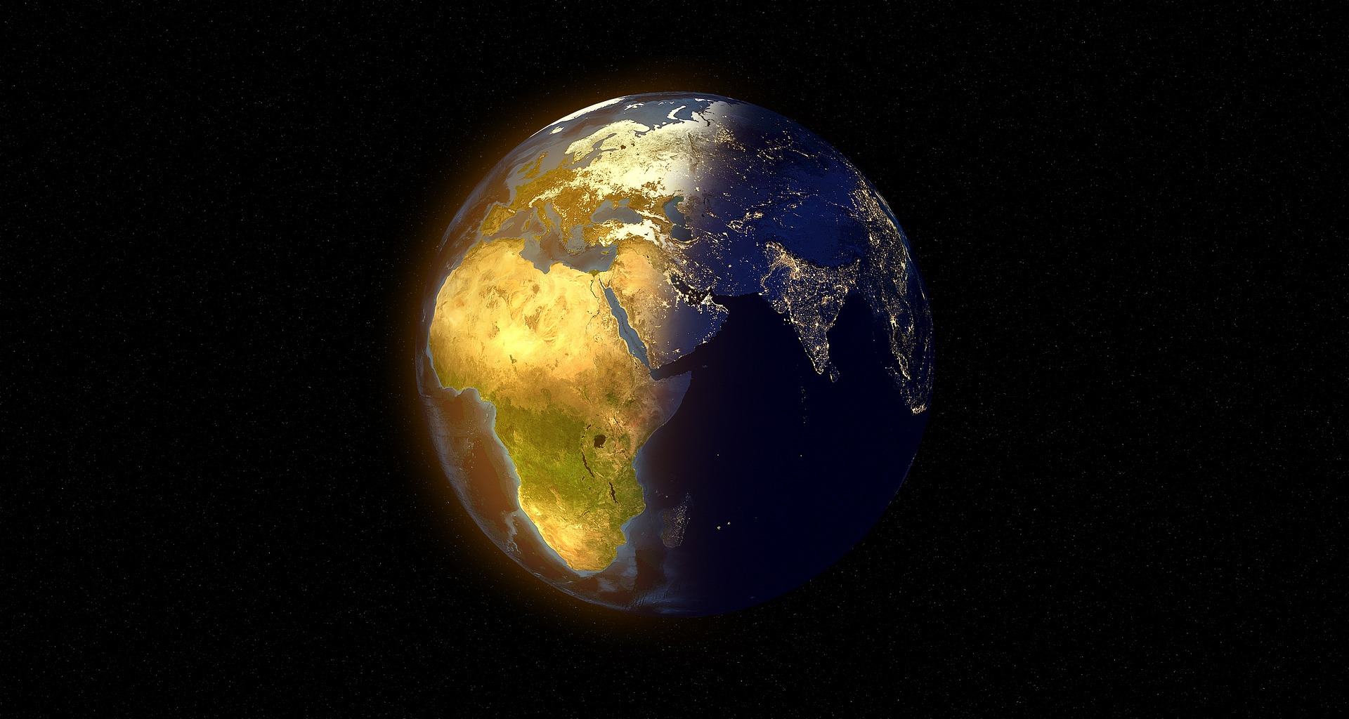 El terminador es la línea que separa la noche y el día en la tierra, y que se mueve dependiendo de la posición de nuestro planeta con respecto al sol. Durante el Equinoccio, esta línea atraviesa el polo norte y el polo sur, y por eso, el día y la noche duran prácticamente lo mismo en todo el mundo (Foto: Pixabay)